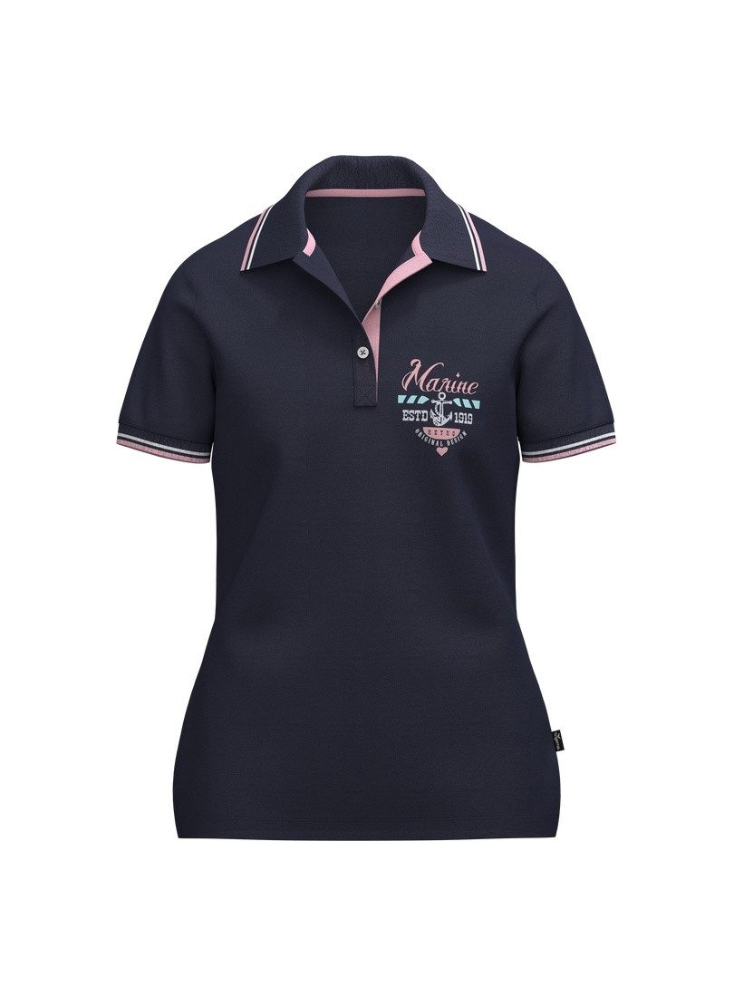 Trigema Poloshirt TRIGEMA Polo Shirt im Marine Design (1-tlg)
