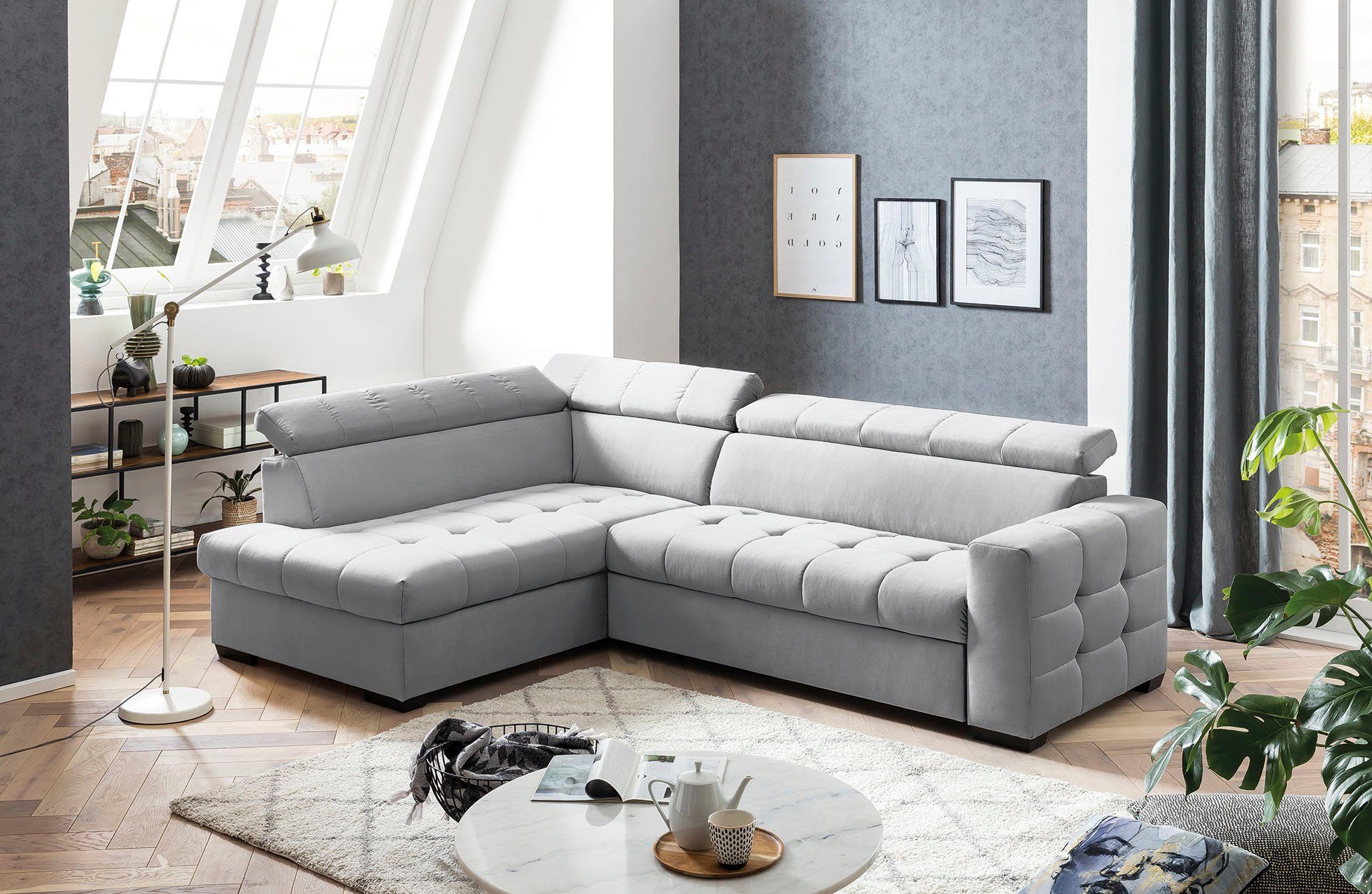 und exxpo - sofa Bettkasten Bettfunktion Otusso, fashion Sitzbereich, im Ecksofa Wahlweise mit Steppung