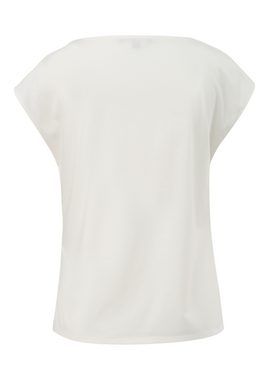 Comma Kurzarmshirt Satin-Shirt mit Kapp-Ärmeln und Frontprint