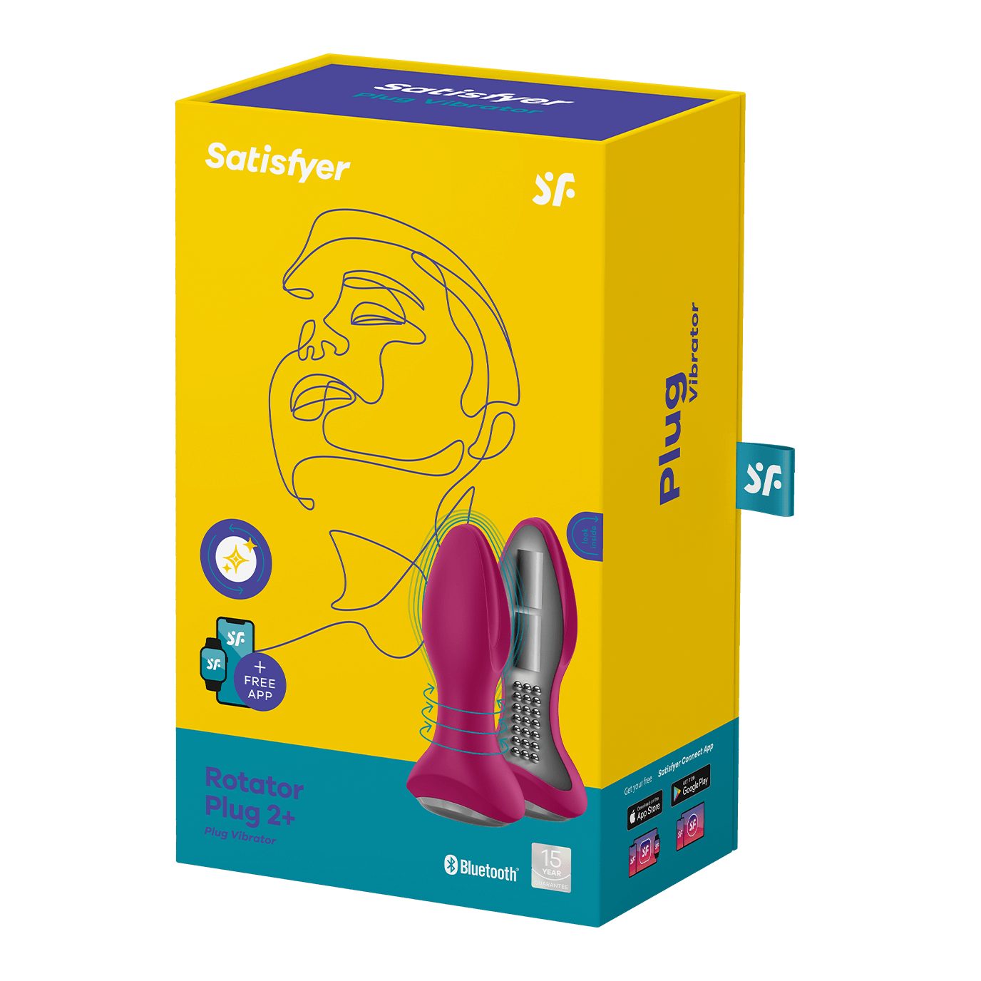 Satisfyer Anal-Stimulator Satisfyer "Rotator 13cm Analvibrator, App", Connect Plug Bluetooth, pink 2