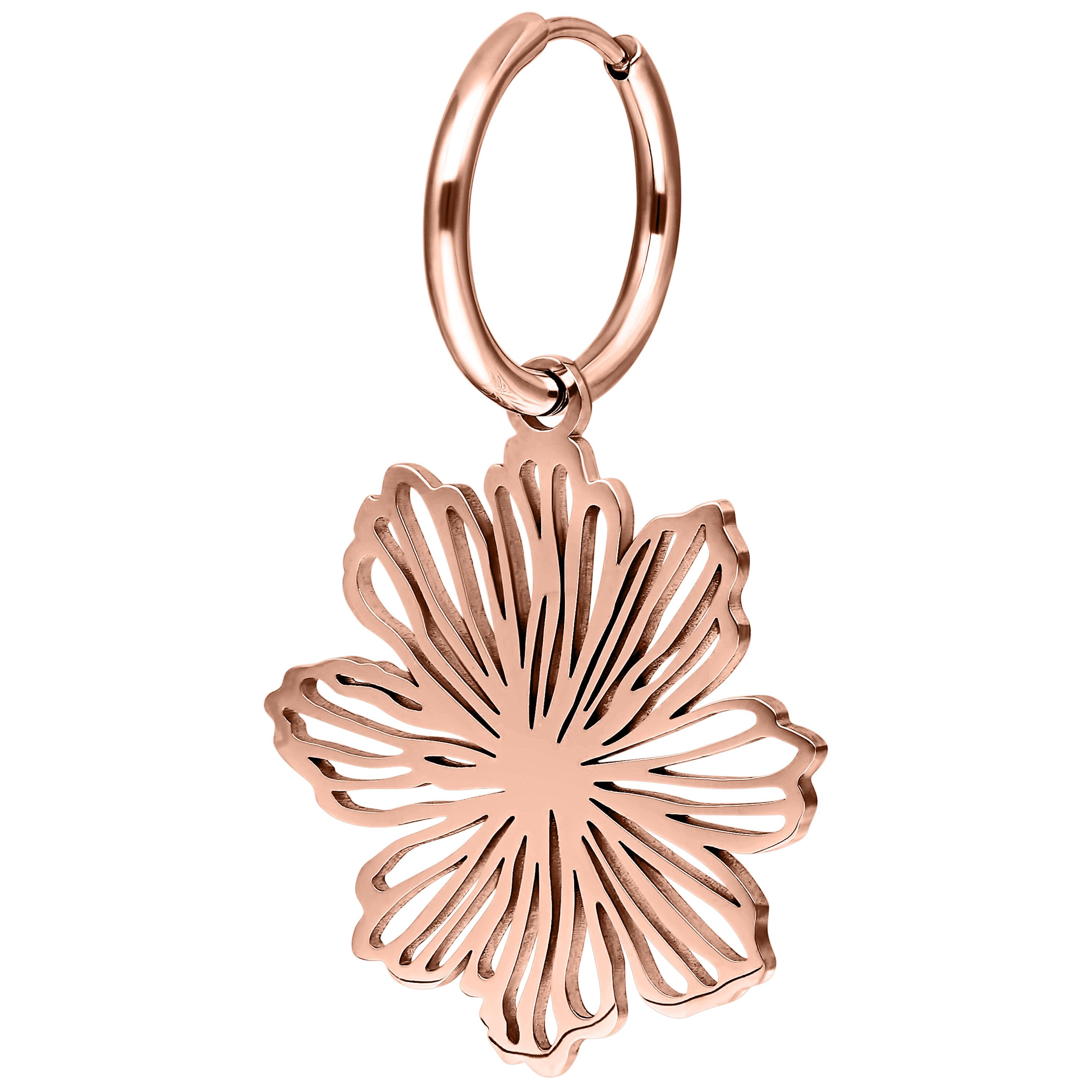 Wildcat Paar Ohrhänger Fine Flower Hoops - Roségold, Chirurgenstahl 316L - wasserfest, langlebig, hautverträglich – Bild 5 von 5