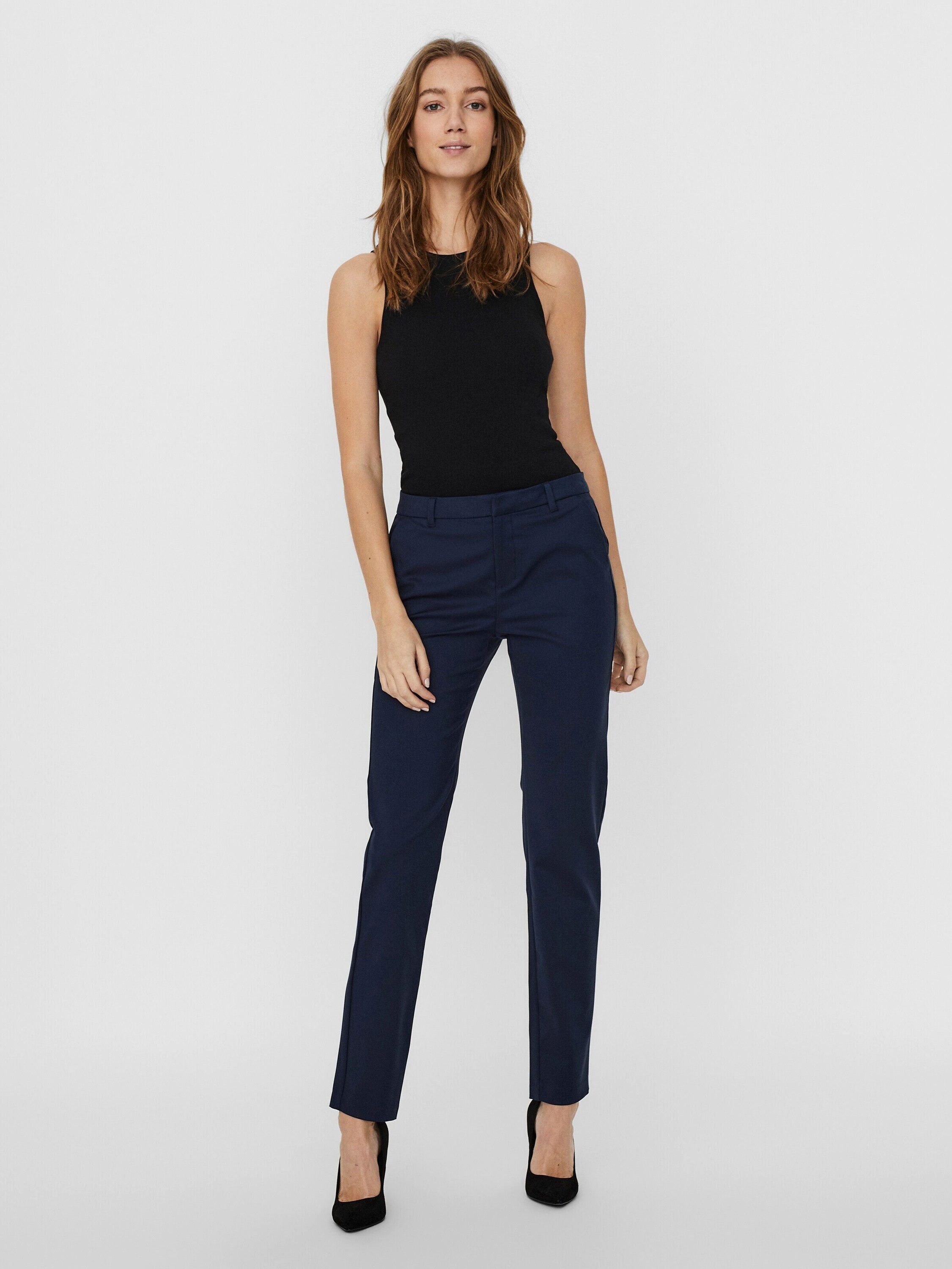 Vero Moda Chinohose Leah (1-tlg) Plain/ohne Details