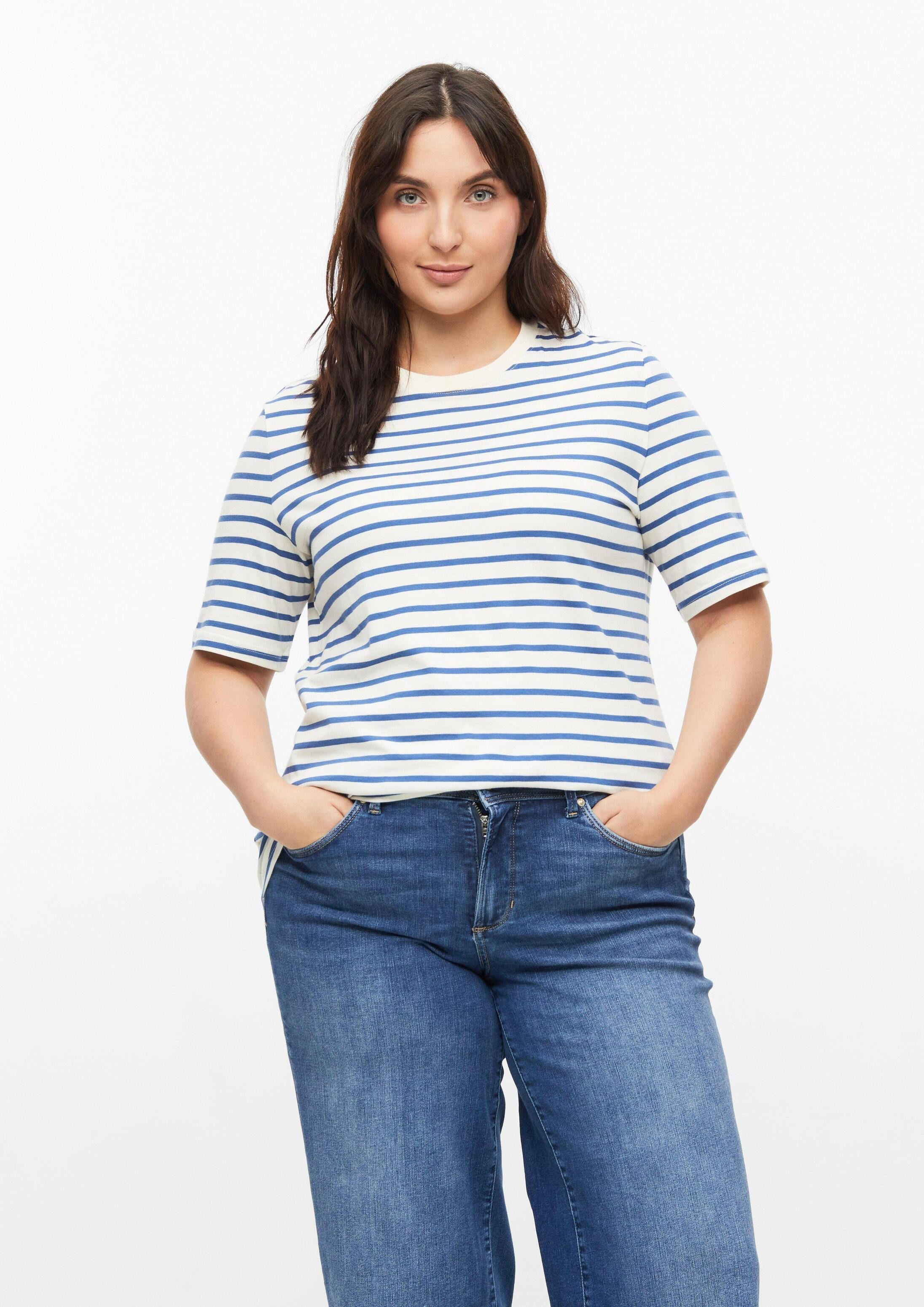 s.Oliver Kurzarmshirt T-Shirt Gestreiftes T-Shirt mit Rundhalsausschnitt