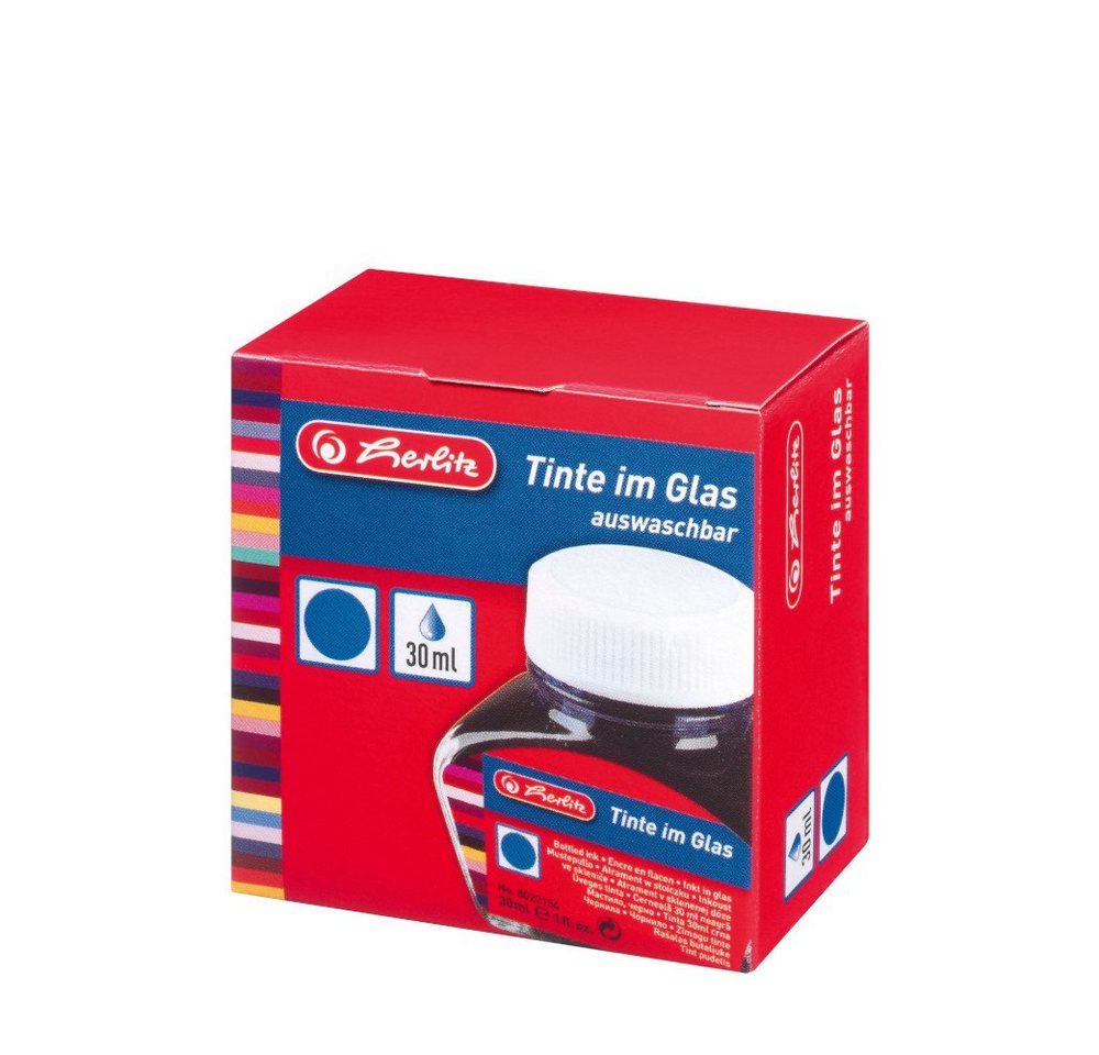 Thumbnail - Herlitz Herlitz Tintenglas gefüllt mit 30ml blauer Tinte Tintenglas