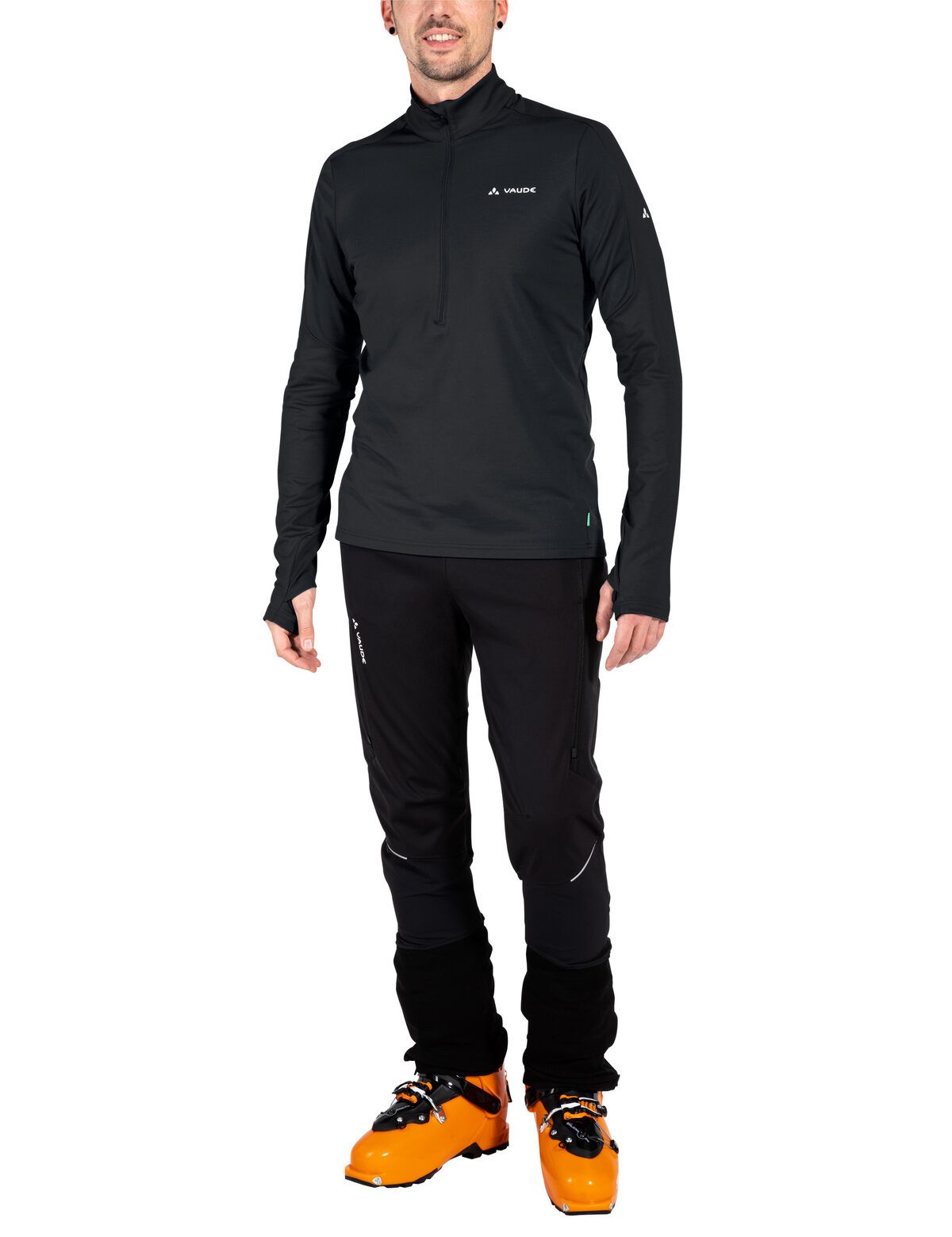 VAUDE Langarmshirt MEN'S LIVIGNO HALFZIP II elastische Verarbeitung, leichtes Material, aus Polyester und Elasthan