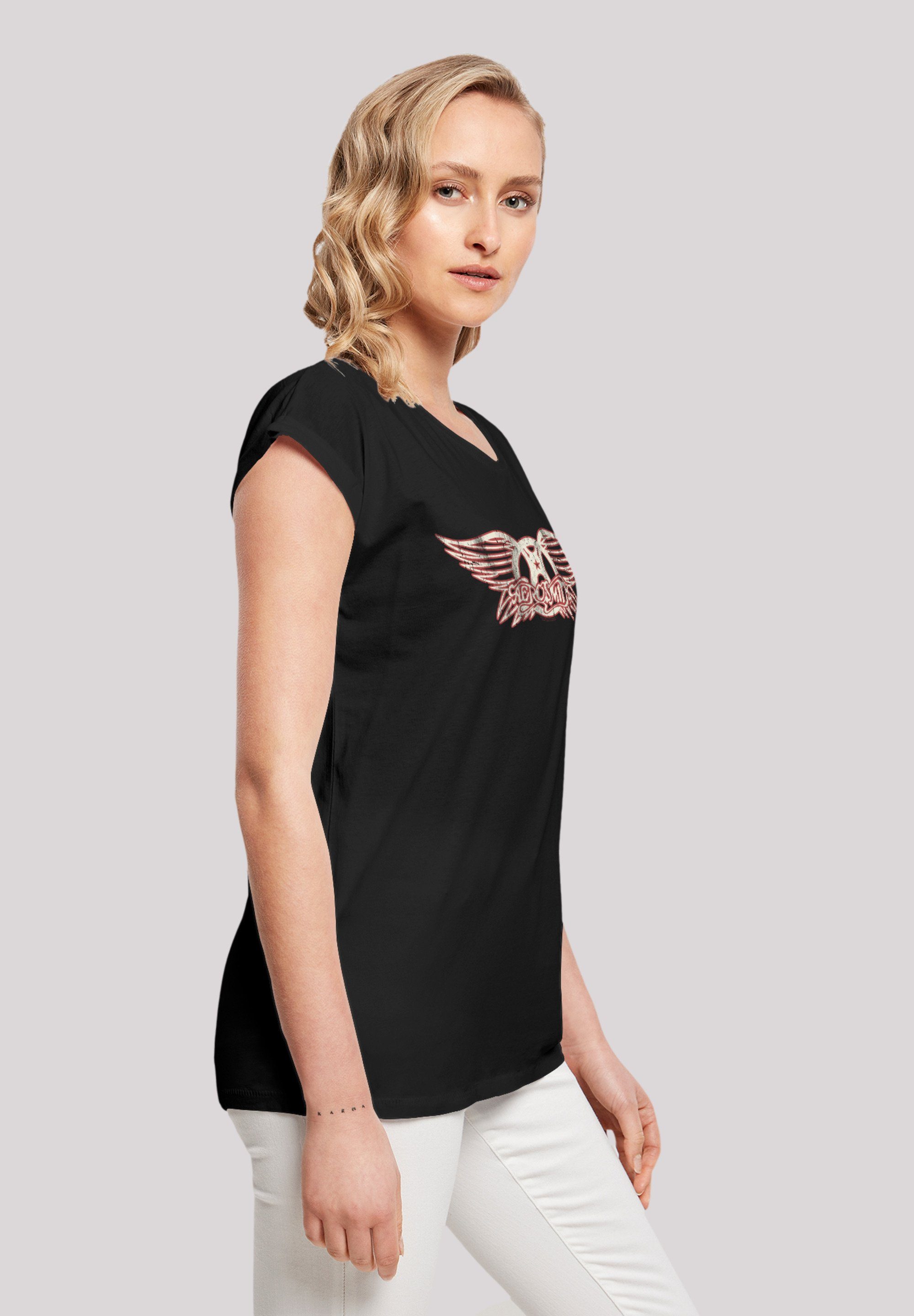 Band T-Shirt Qualität, Rock Premium F4NT4STIC Band Aerosmith Rock-Musik, Logo