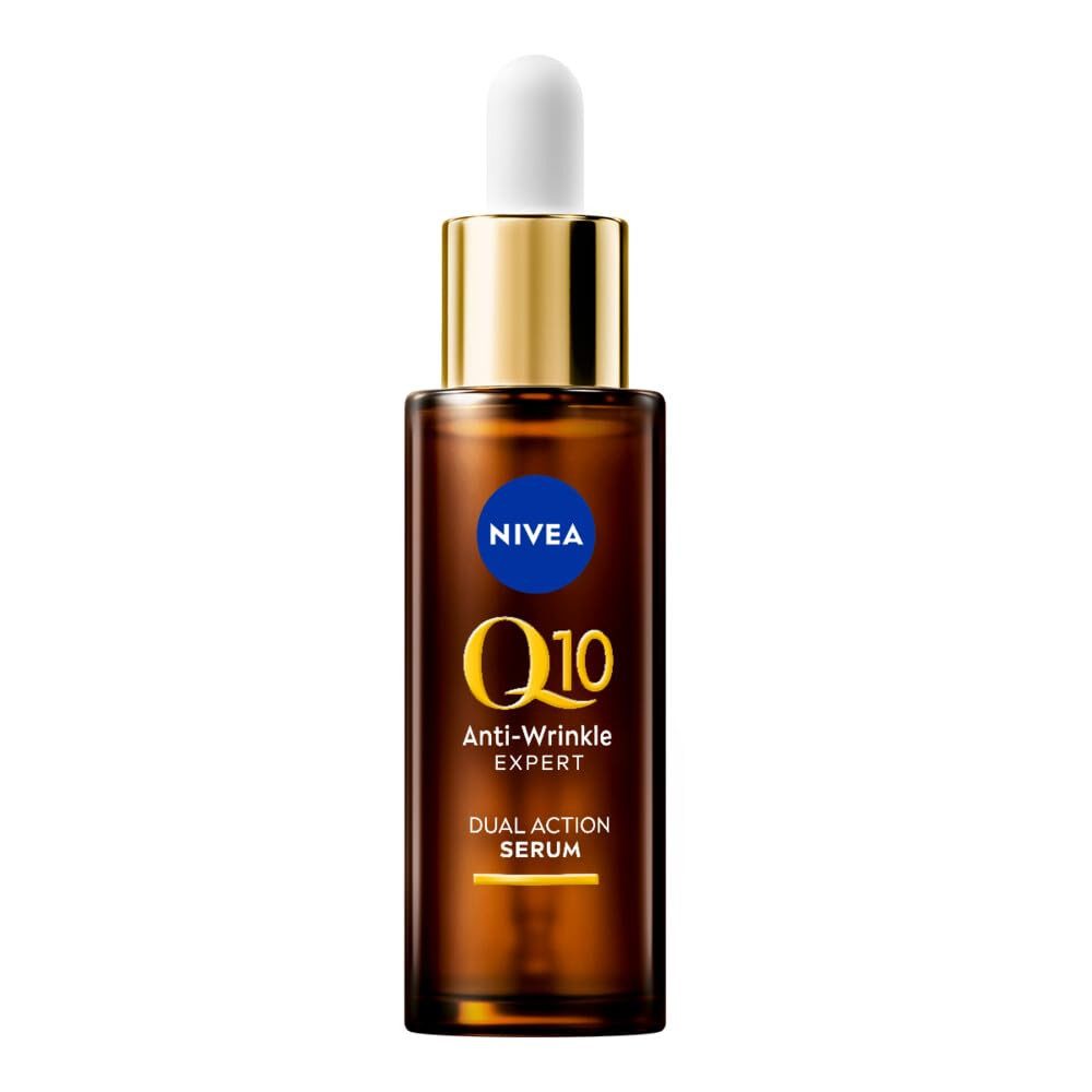 Nivea Gesichtsserum Gesicht Serum Q10 Anti-Falten Experte Dual Action, 1-tlg.