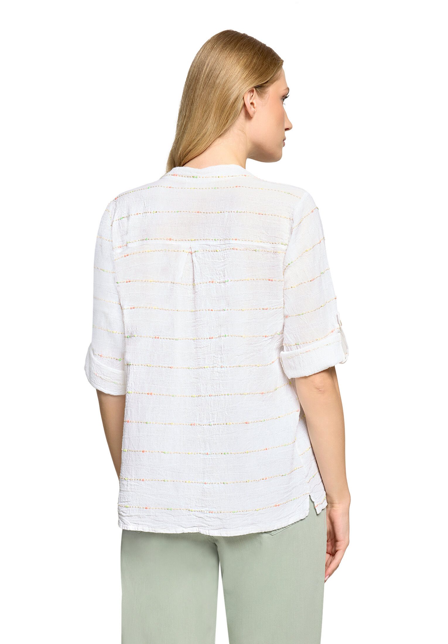Cartoon Schlupfbluse Damen mit Lurexfaden