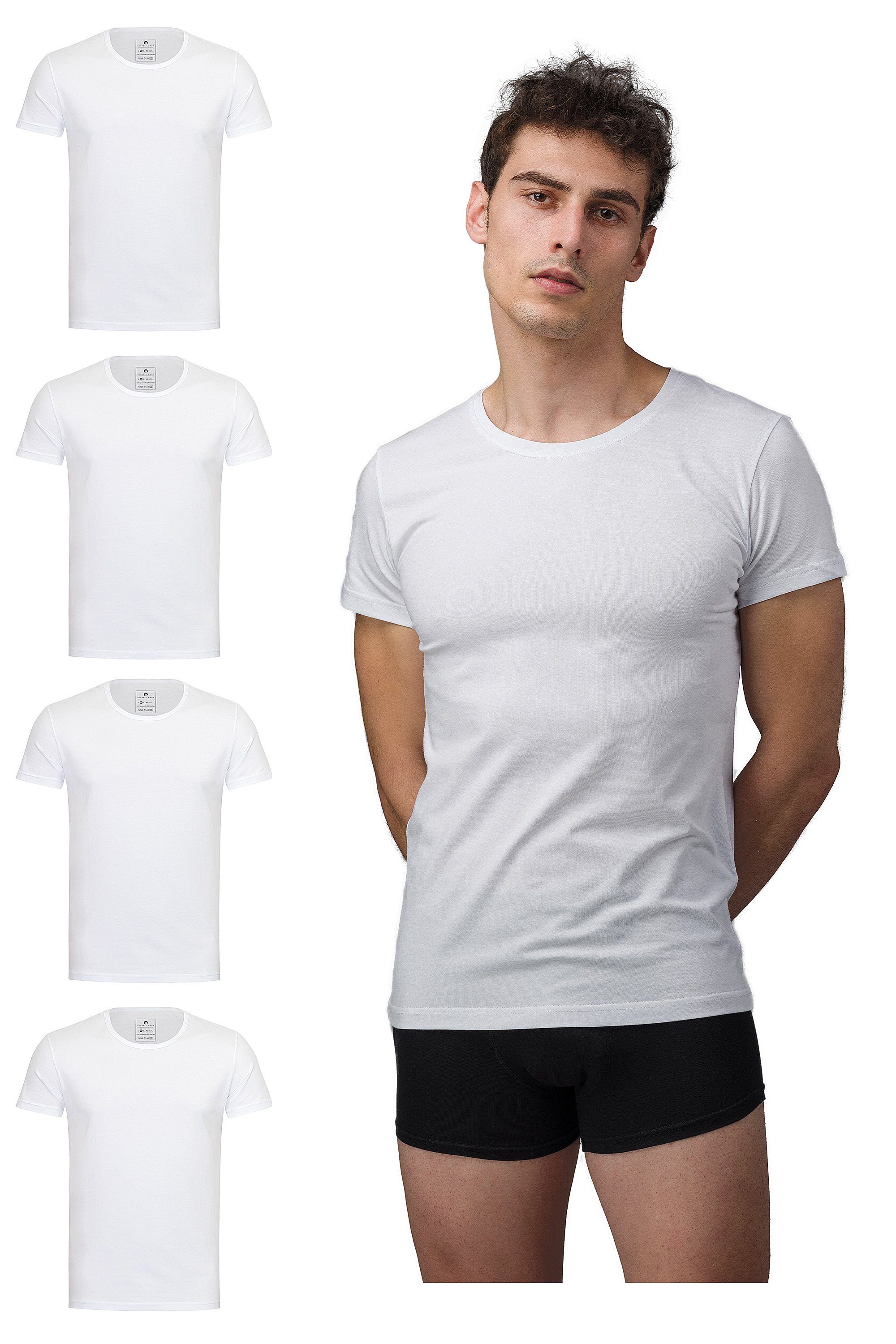 Burnell & Son Unterhemd »TShirt Business mit Kurzarm und Rundhals für Herren aus Baumwolle« (4