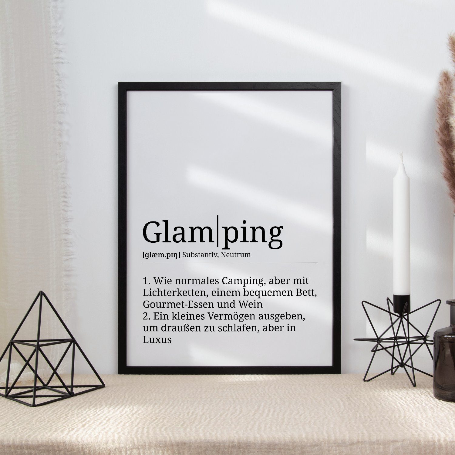 Tigerlino Poster Glamourous Camping Wandbild Definition - Geschenk Glamping