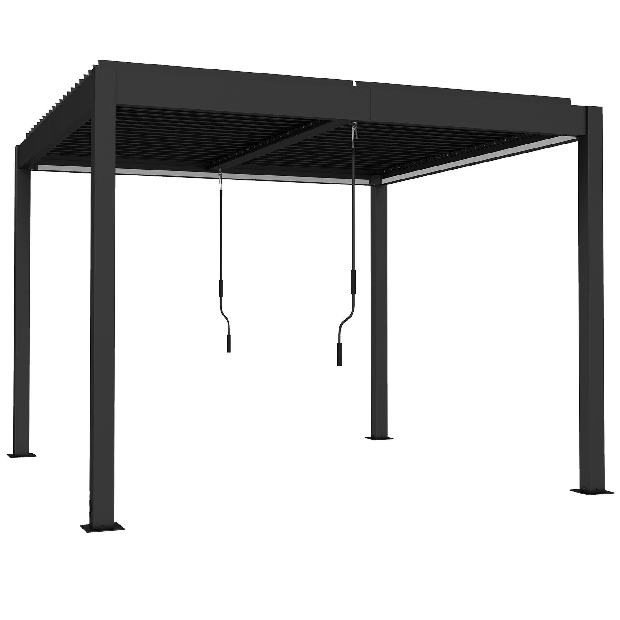 Pergola Pergola 3x3 m Aluminium Terrassenüberdachung LED-Beleuchtung