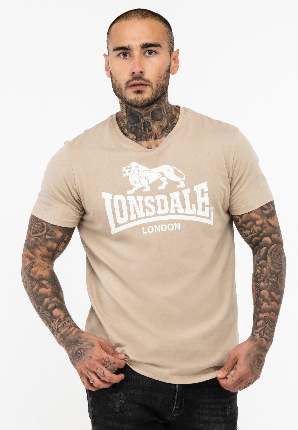 Lonsdale T-Shirt ST. ERNEY Sand/White