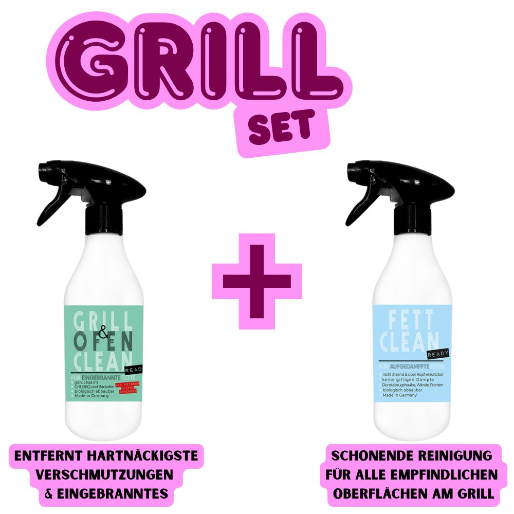 ivb Bröcker IVB BBQ Set 2x500 ml – Grillrost, Grillinnenraum, Smoker & Backofen Grillreiniger (Spar-Set, [2-St. 1x Grill Clean Ready 500 ml + 1x Fett Clean Ready 500 ml)
