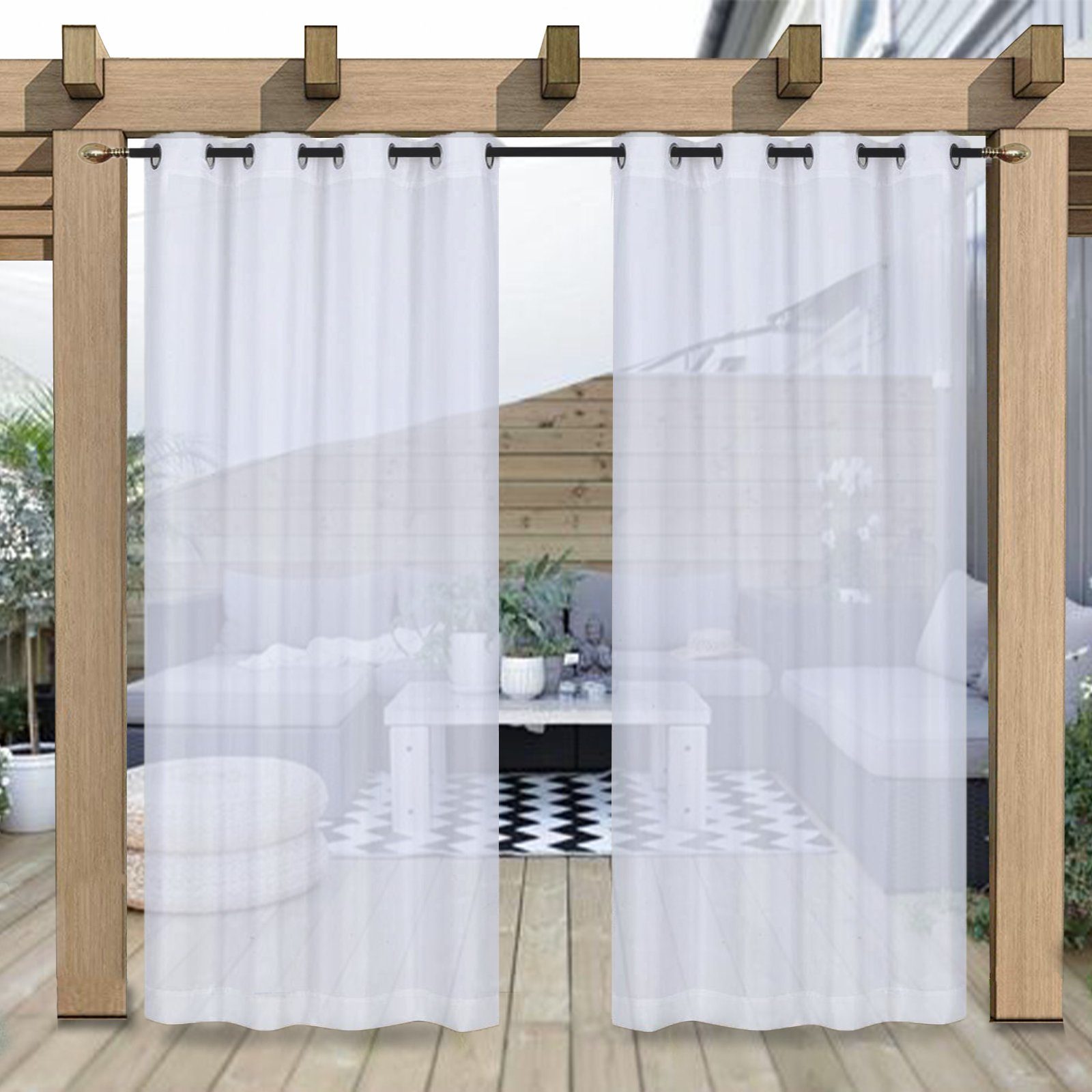 2er Set Outdoor Vorhang Wasserdicht Gardinen