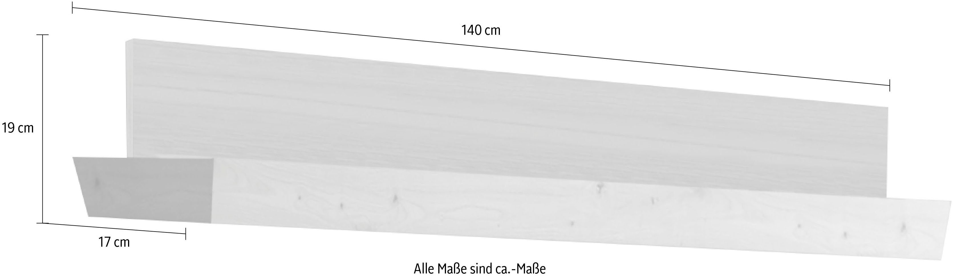 Mäusbacher Ablageregal 140 asteichefarben Matrix, Breite cm