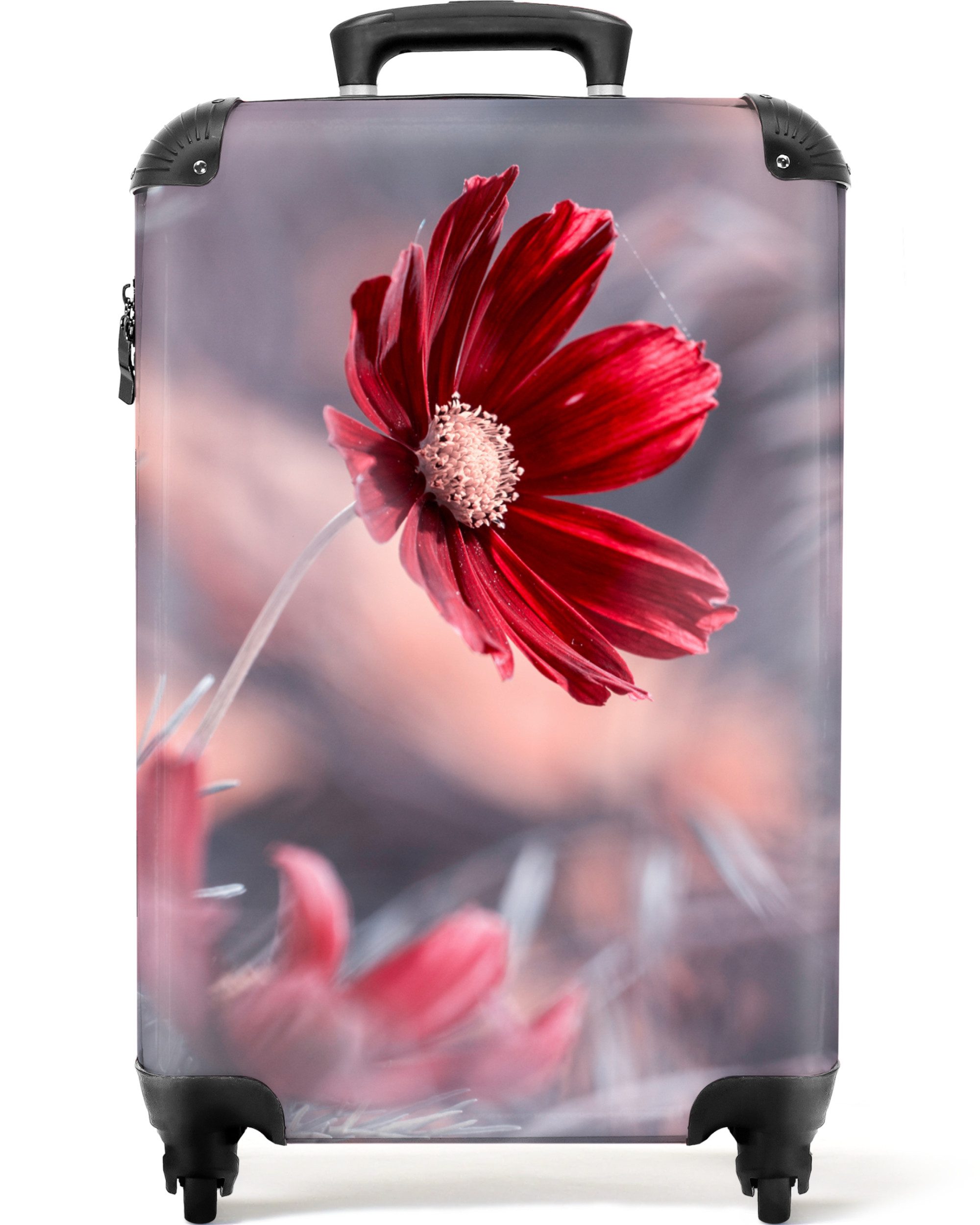 NoBoringSuitcases.com© Hartschalen-Trolley Blumen - Rot - günstig online kaufen
