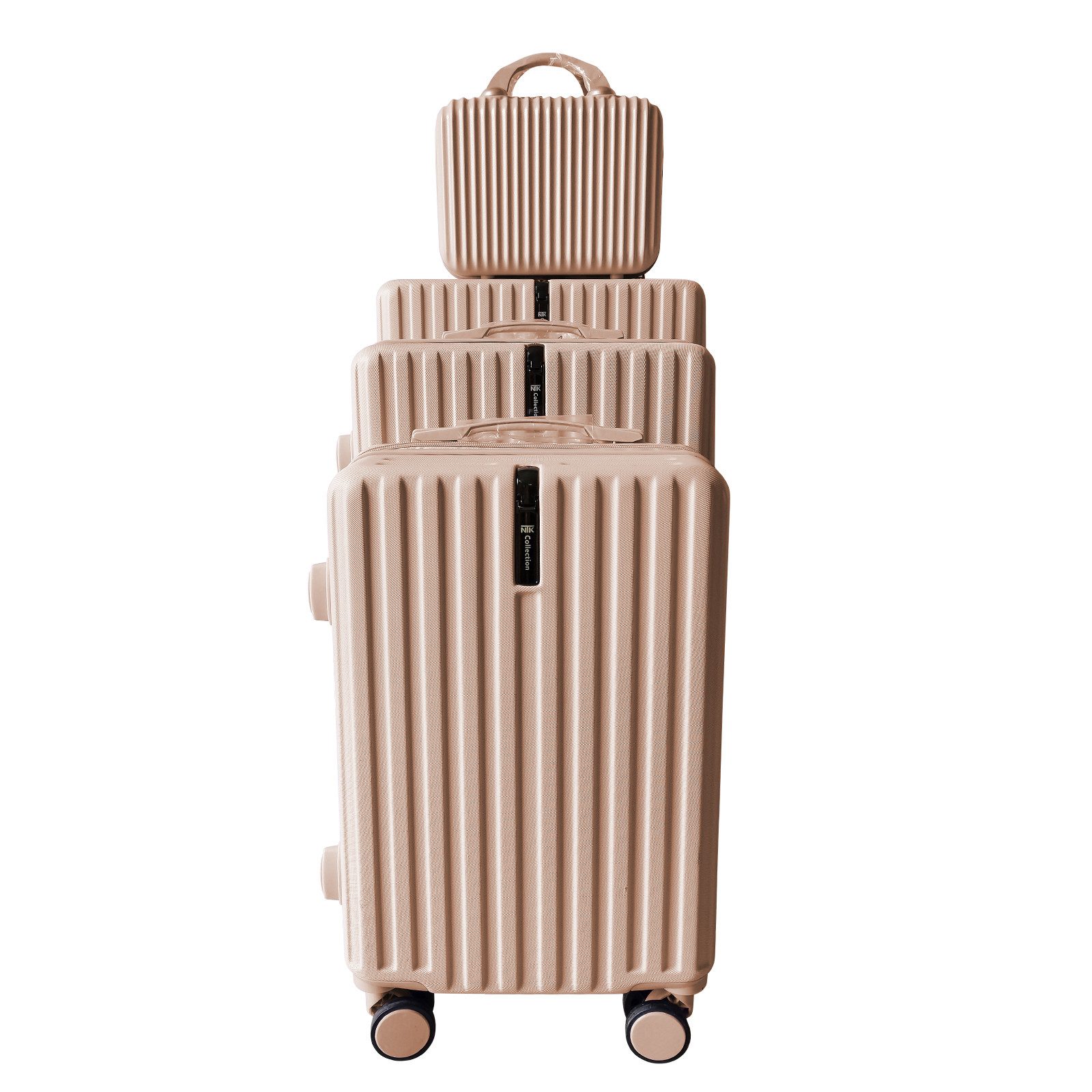 Hartschalen-Trolley Hartschalenkoffer 4er-Set Leandra Rosa