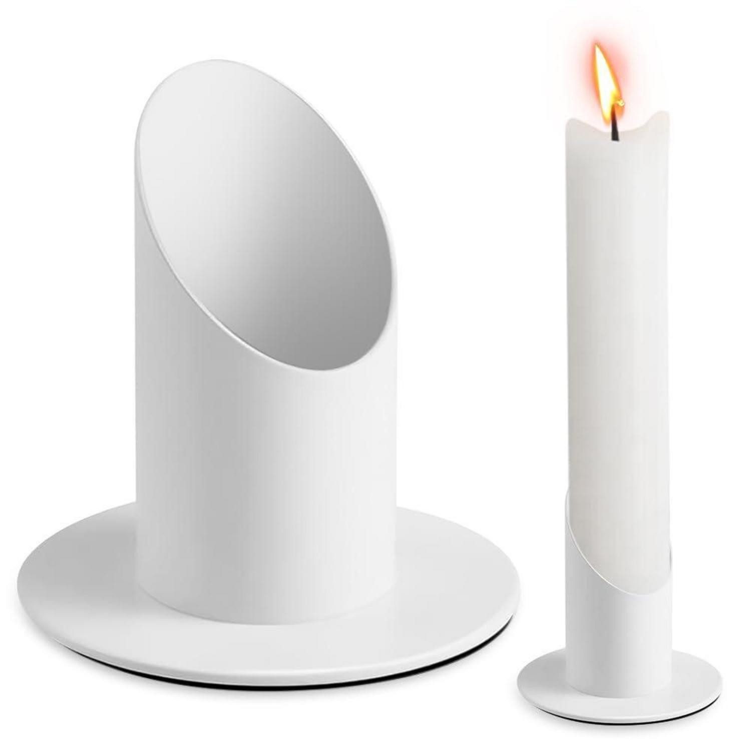 LuxusKollektion Kerzenständer Kerzenständer Metall Weiß 3,85 cm (1 St)