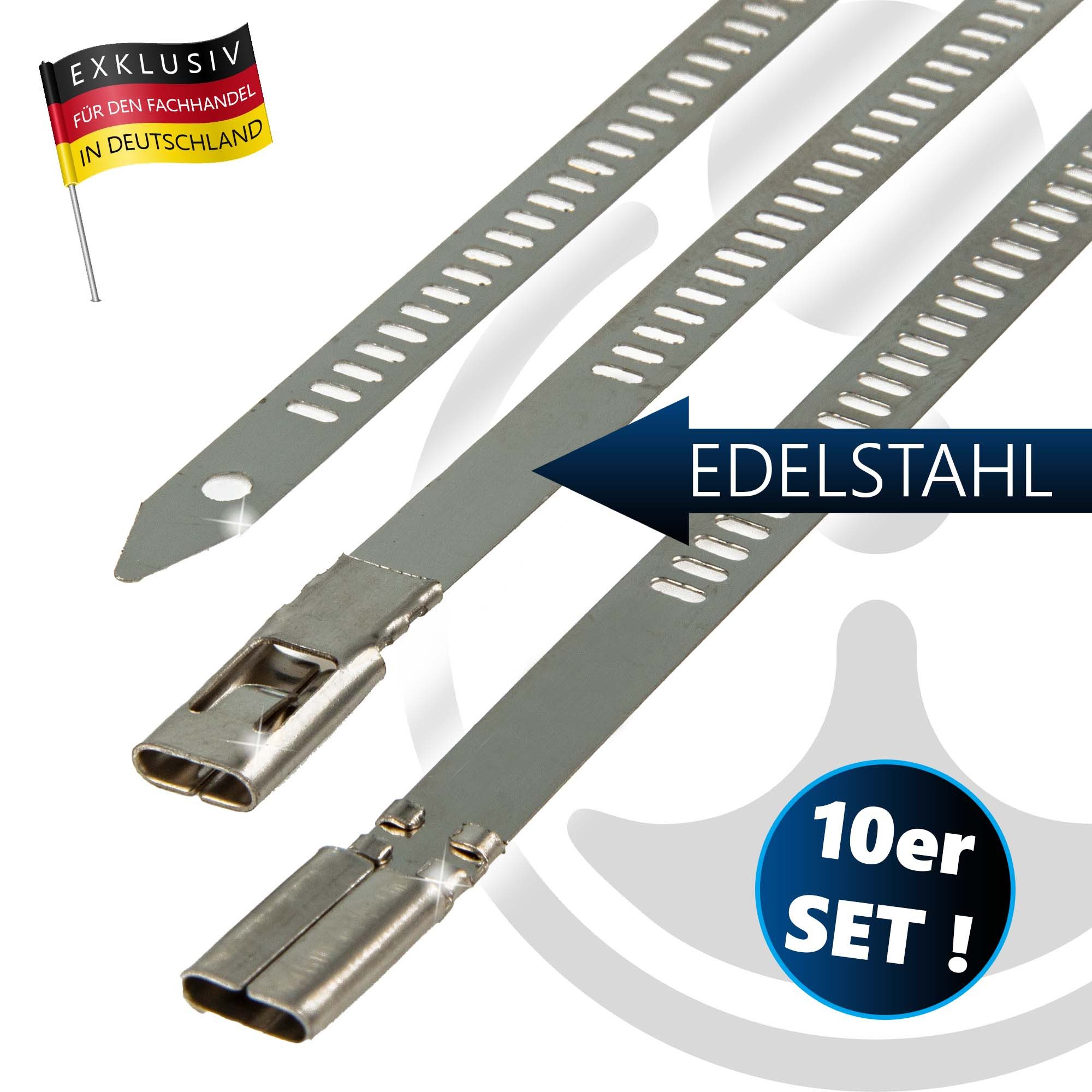 MASTERPROOF PROFESIONAL Kabelbinder Edelstahl Kabelbinder, 10-teilig, rostfrei, hitzebeständ., 200-350 mm