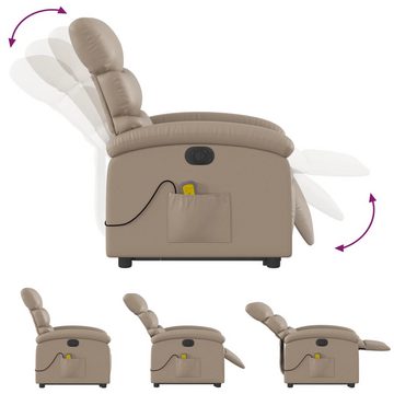 vidaXL Sessel Massagesessel mit Aufstehhilfe Elektrisch Cappuccino Kunstleder (1-St)
