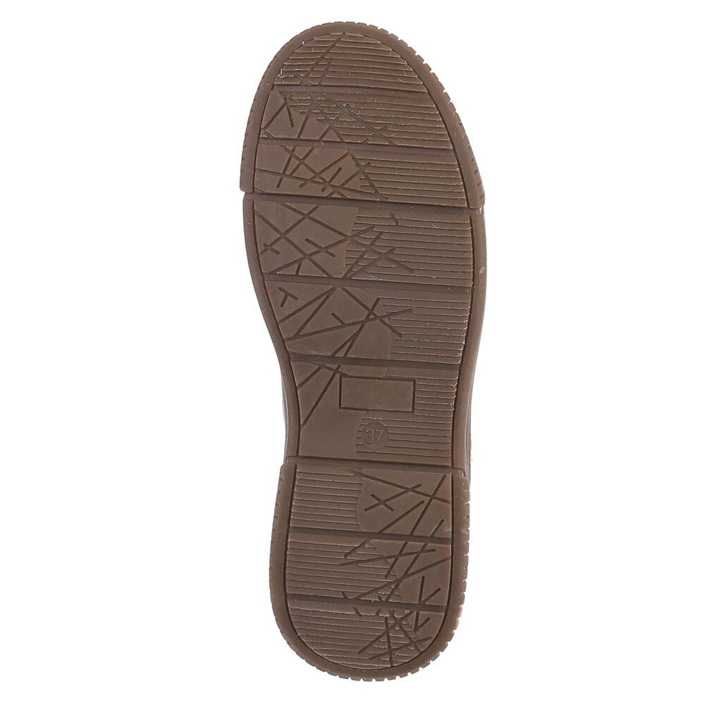 Ital-Design Damen Halbschuh mit Reißverschluss und Schnürung Schnürstiefelette (90598675) Flach Stiefeletten in Weinrot