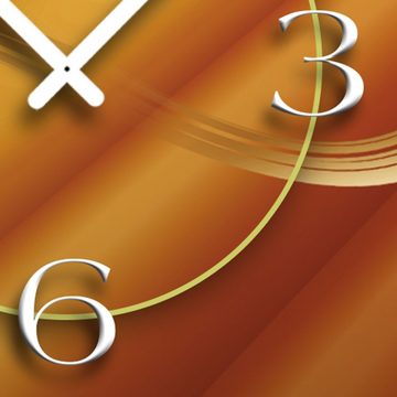 dixtime Wanduhr Abstrakt beige caramel Designer Wanduhr modernes Wanduhren Design (Einzigartige 3D-Optik aus 4mm Alu-Dibond)