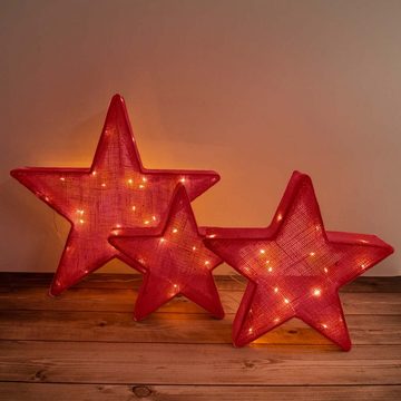 näve Dekolicht, Weihnachtsstern Leuchtstern Esszimmer Deko Adventsstern Stoff rot LED
