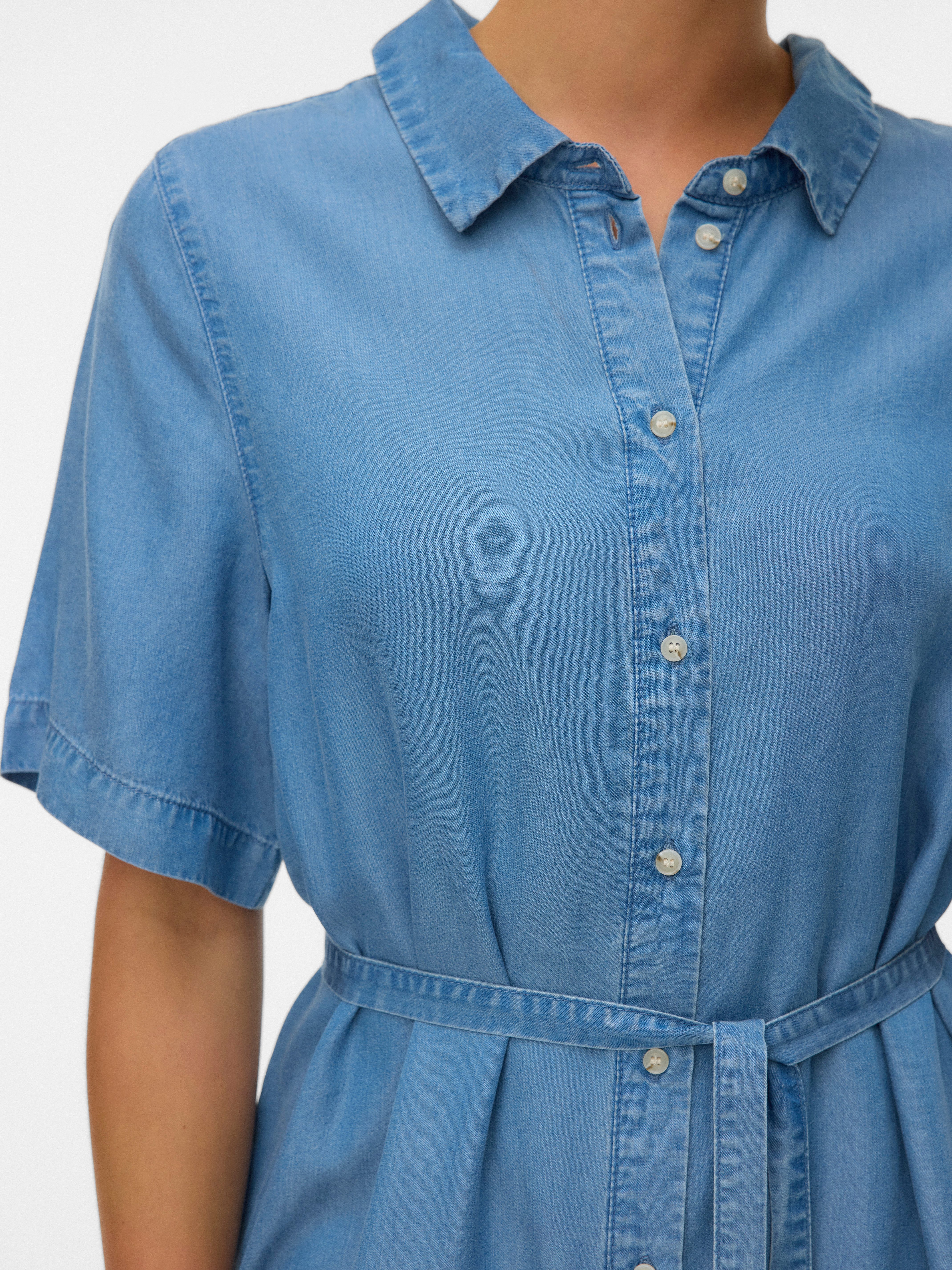 Vero Moda Hemdblusenkleid VMBREE SS SHORT TENCEL SHIRT DRESS Viskose, regul günstig online kaufen