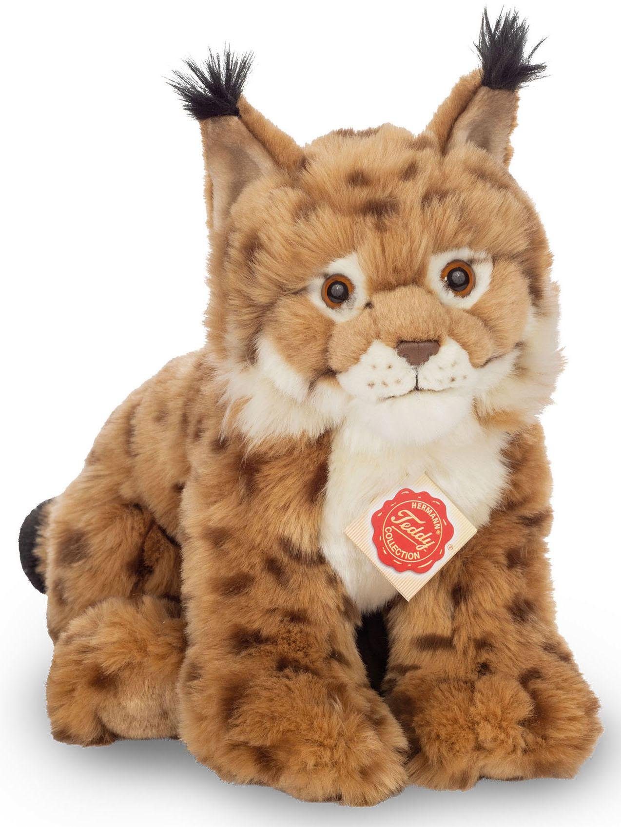 Teddy Hermann® Kuscheltier Herzekind, Luchs, 26 cm, zum Teil aus recyceltem Material | Kuscheltiere