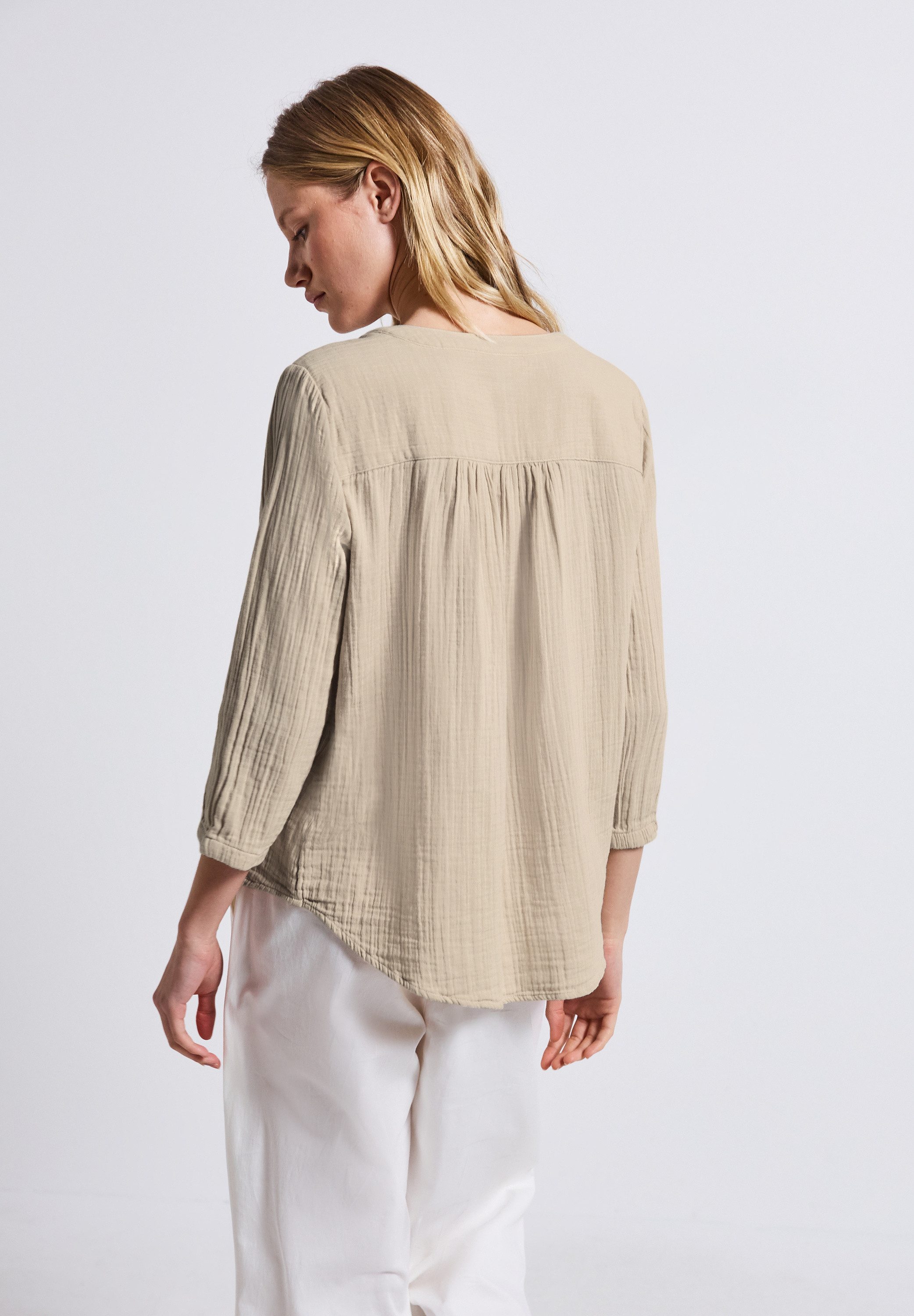 STREET ONE Hemdbluse 3/4-Arm im Musselin-Look günstig online kaufen