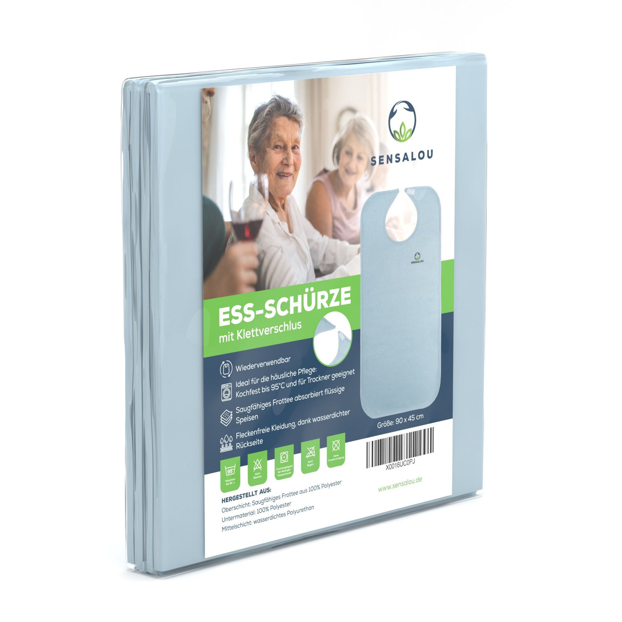 Sensalou Lätzchen Sensalou Ess-Schürze für Erwachsene, (1-St), Pflegelätzchen, wiederverwendbar, maschinenwaschbar