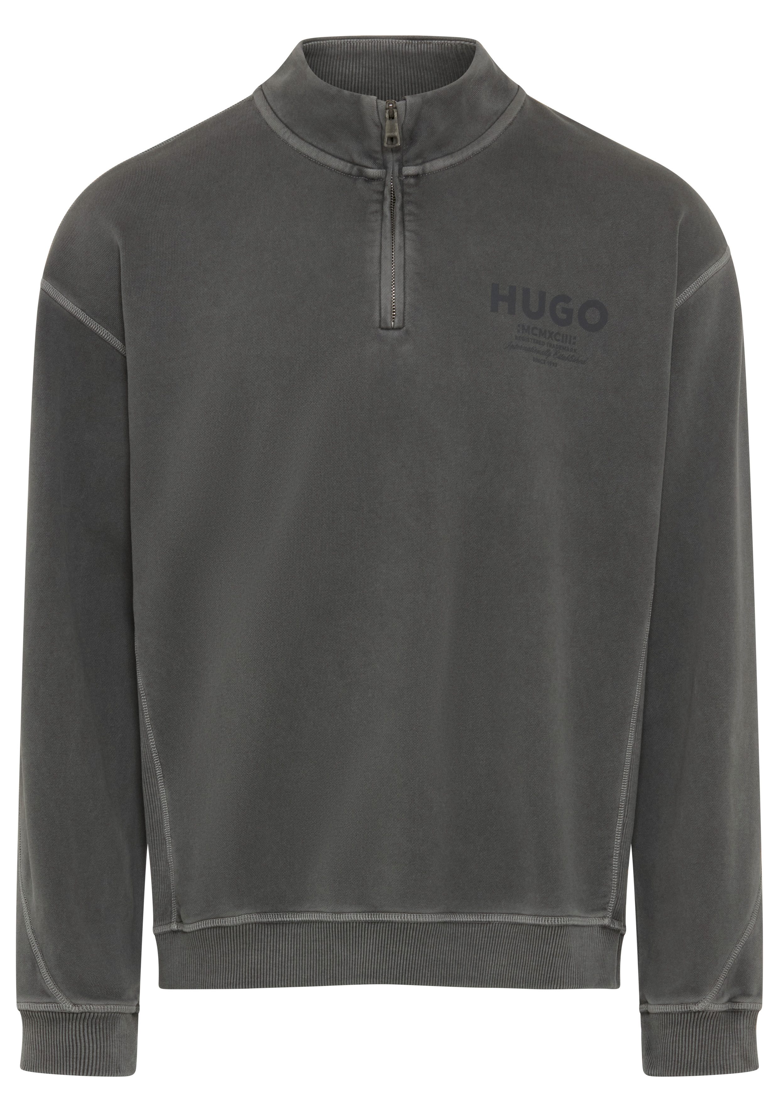 HUGO Sweatshirt Nevezip Vintage-Look, Loose Fit, reine Baumwolle