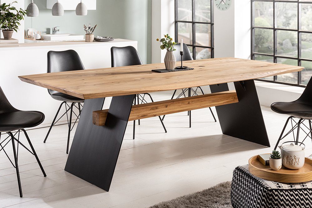 riess-ambiente Esstisch GRAND OAK 200cm natur / schwarz (Einzelartikel, 1-S günstig online kaufen