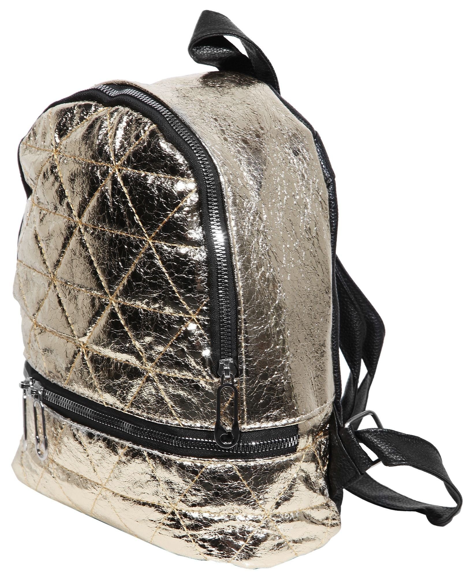 Cham Cham Rucksack Ranya Metallic Tasche Tragetasche aus Lederimitat