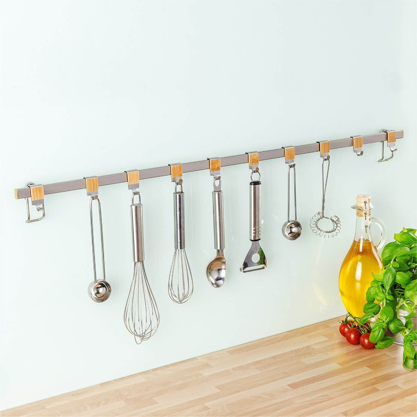 Utensilien PREMIUM cm WENKO Haken Hakenleiste Küchen 80 Halter Leiste Organizer Ordnung