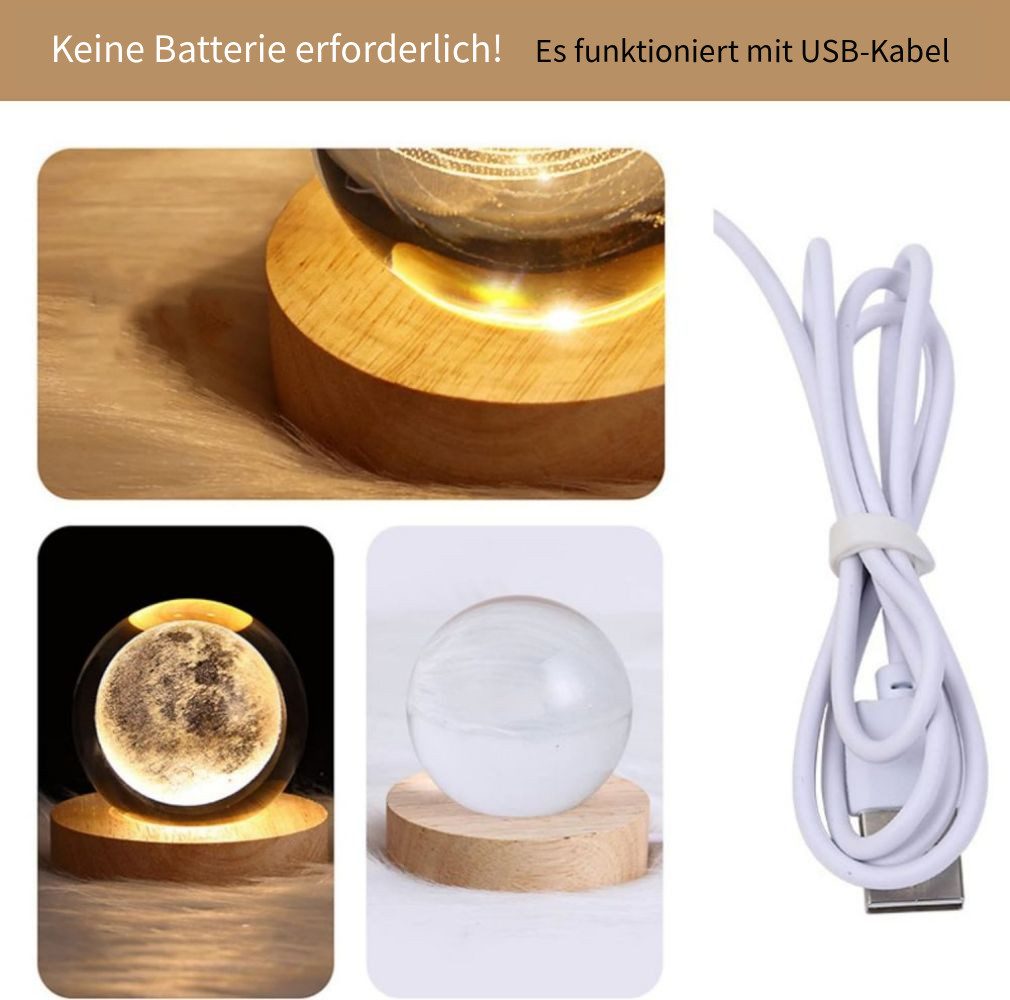 PRIISF LED Dekolicht 3D-Kristallkugel Nachtlicht Leuchtende Nachttischlampe günstig online kaufen
