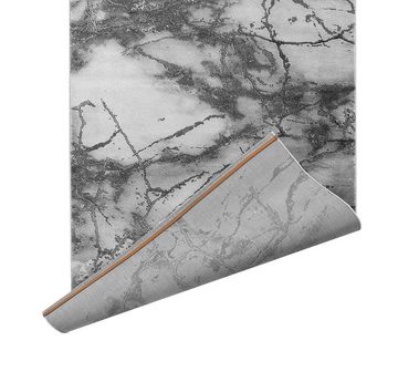 Teppich CRAFT, B 80 x L 150 cm, Grau, Marmoroptik, merinos, rechteckig, Höhe: 12 mm
