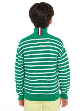 Tommy Hilfiger Strickpullover HALF ZIP BRETON STRIPE SWEATER Kinder bis 16 Jahre