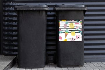 MuchoWow Wandsticker Sommer - Elemente - Pastell (1 St), Mülleimer-aufkleber, Mülltonne, Sticker, Container, Abfalbehälter