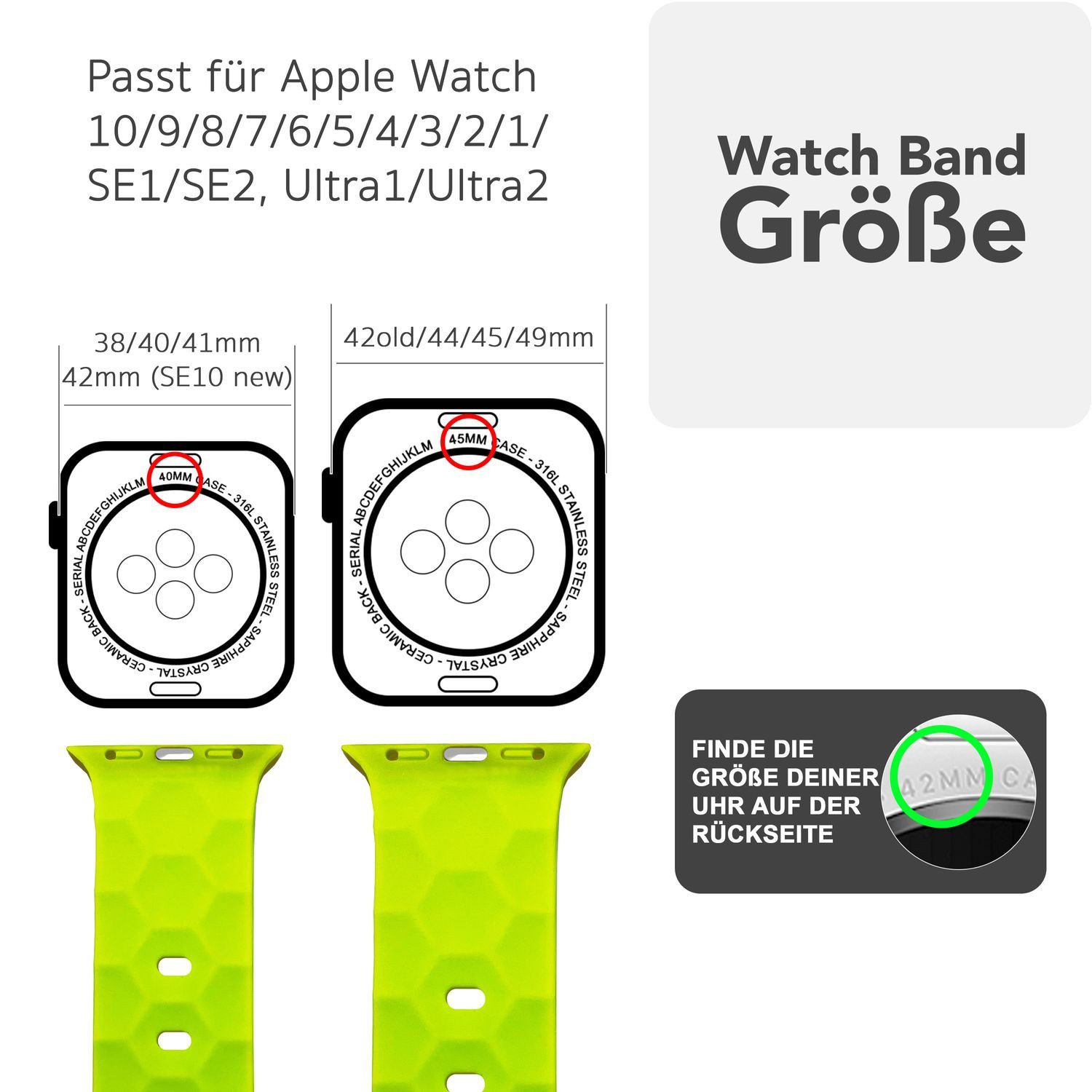 Nalia Smartwatch-Armband Apple Watch 49mm/46/45/44/42(Serie 1-3), günstig online kaufen