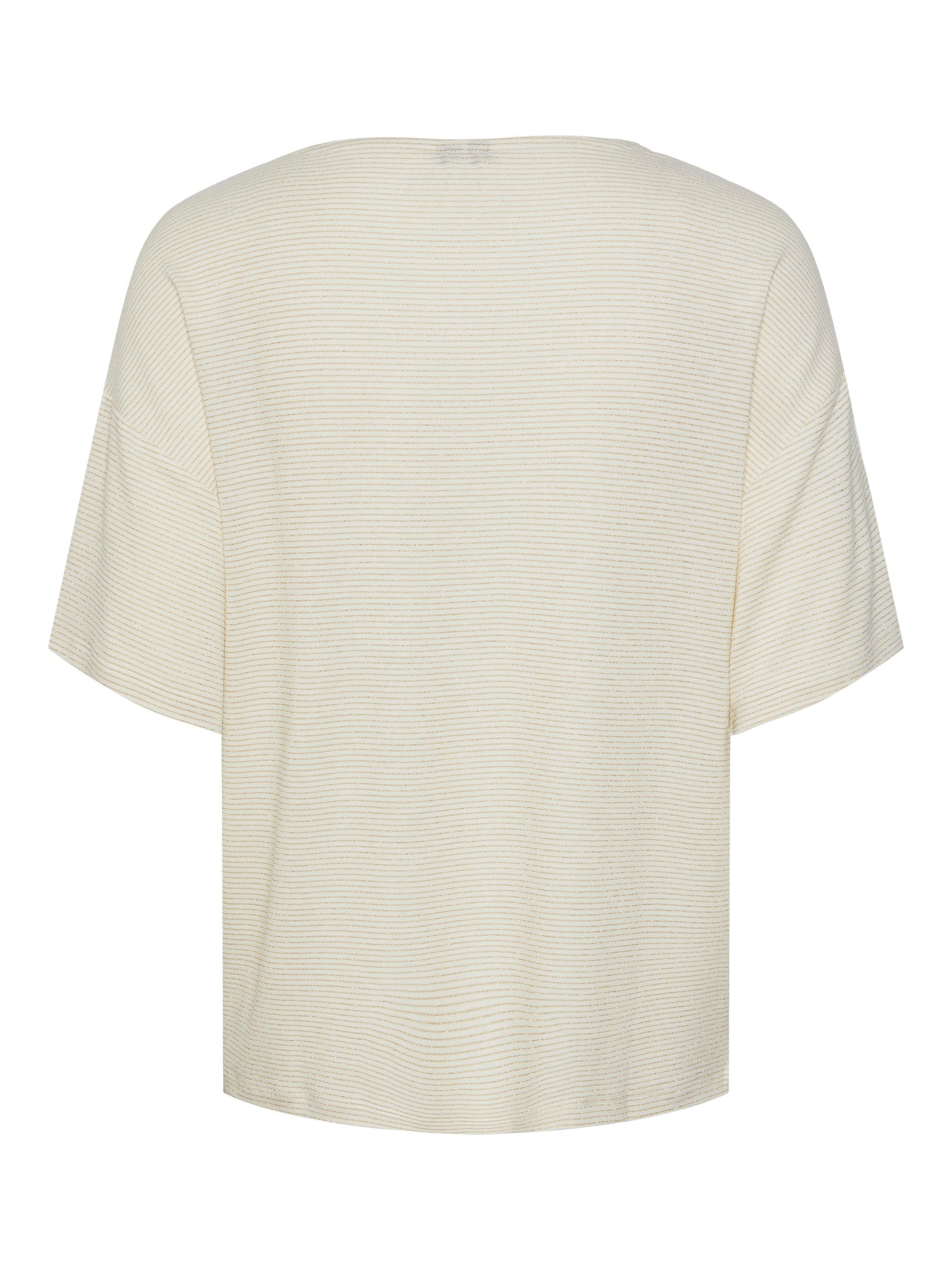 STRIPES LUREX Bright OVERSIZED V-Shirt LUREX pieces NOOS Detail:GOLD PCBILLO White TEE