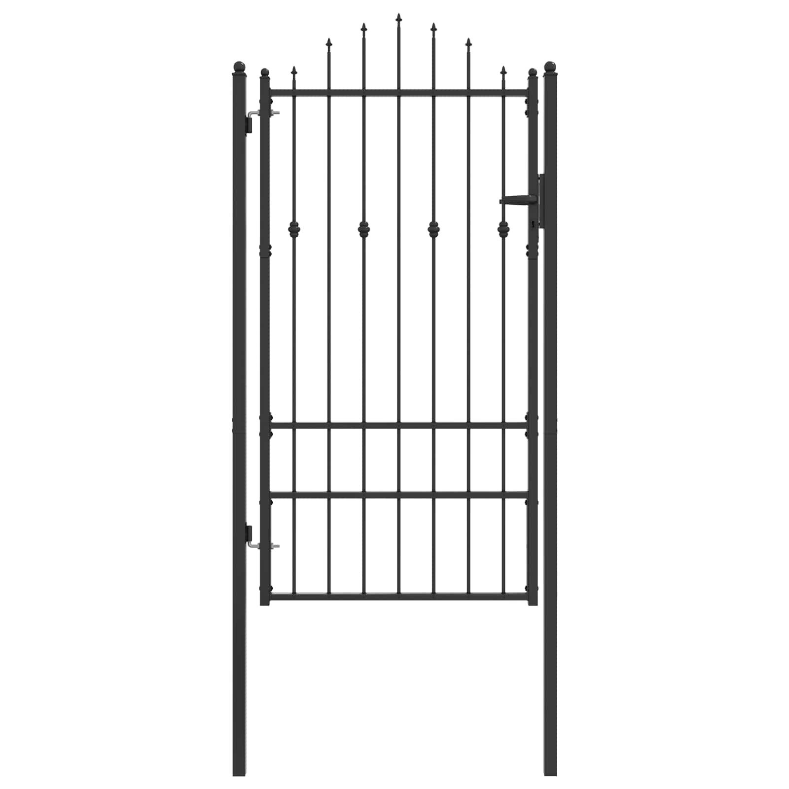 vidaXL Gartentor Zauntor ASTEN 100 x 175 cm Metall Schwarz Abschließbar