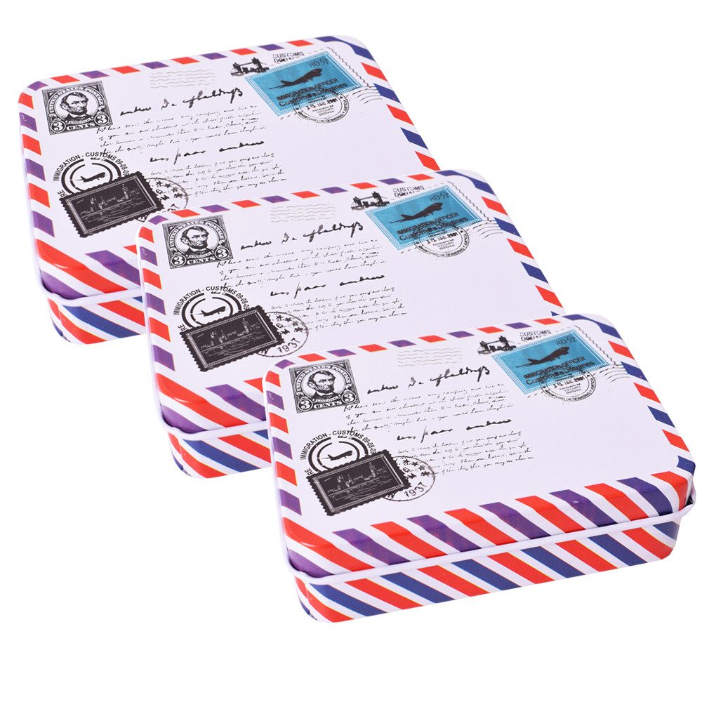 TE-DecoArt Aufbewahrungsdose 3 Stück Blechdose Metalldose Retro Dose 9 cm (einzeln verpackt), Bestens für Utensilien geeignet