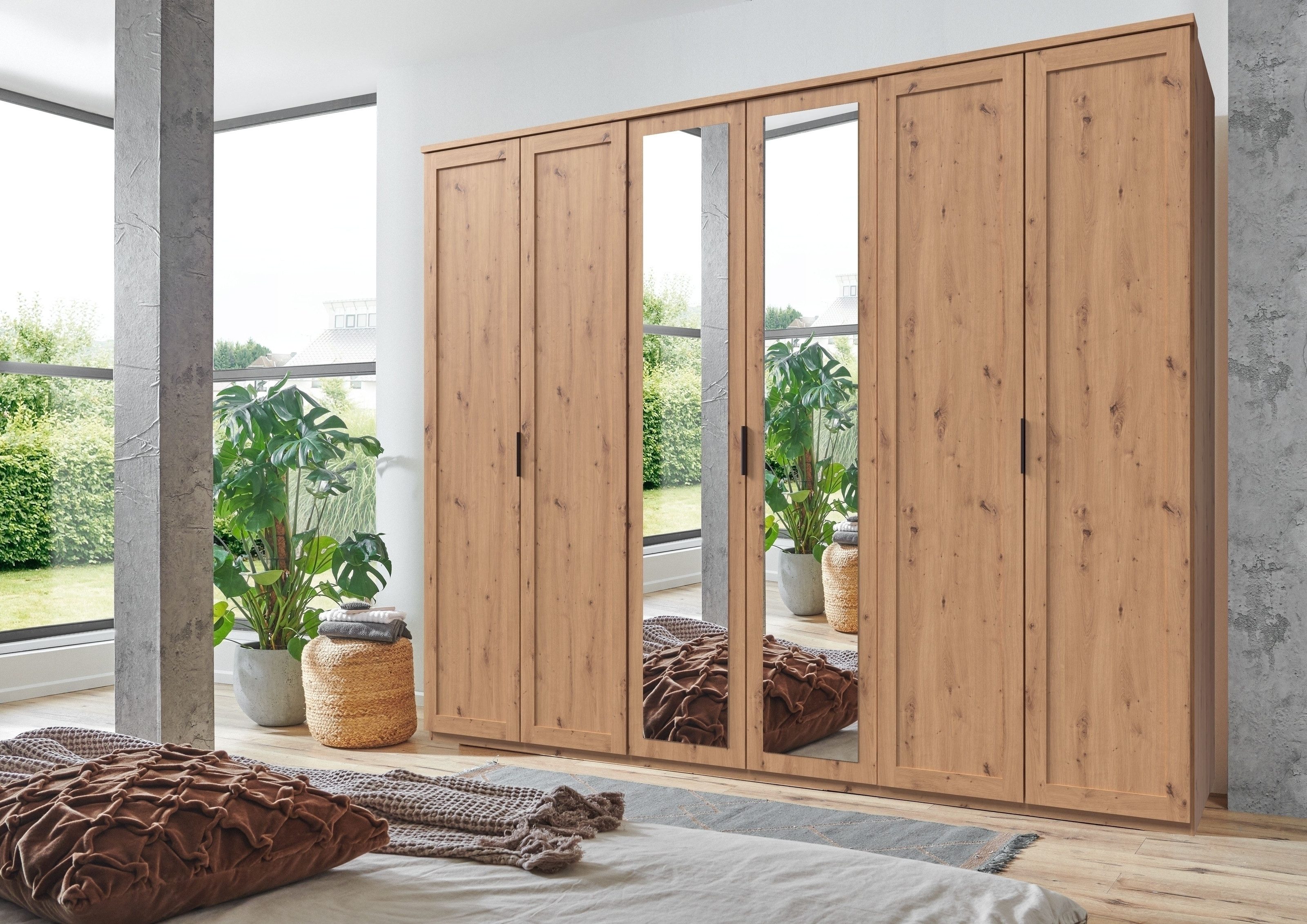 freiraum Drehtürenschrank NADJA in ARTISAN EICHE DEKOR / SPIEGEL - 270x208x58cm (BxHxT)