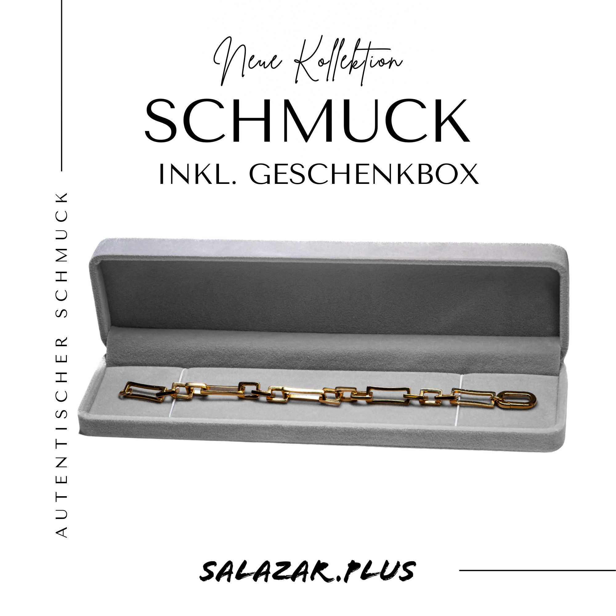 salazar.plus Gliederarmband Luxus elegantes Damen Armband vergoldetes Edelstahl Rechteck Design