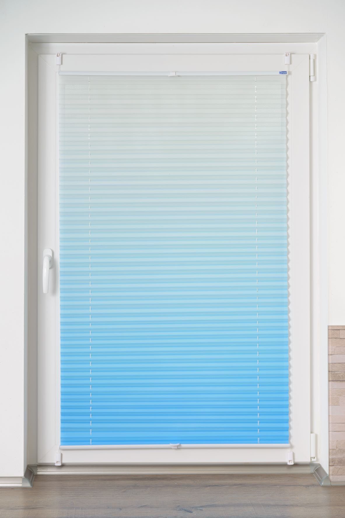 K-HOME Plissee Farbverlauf Sunrise, Lichtschutz, ohne Bohren, verspannt, Klemmfix – Bild 3 von 5