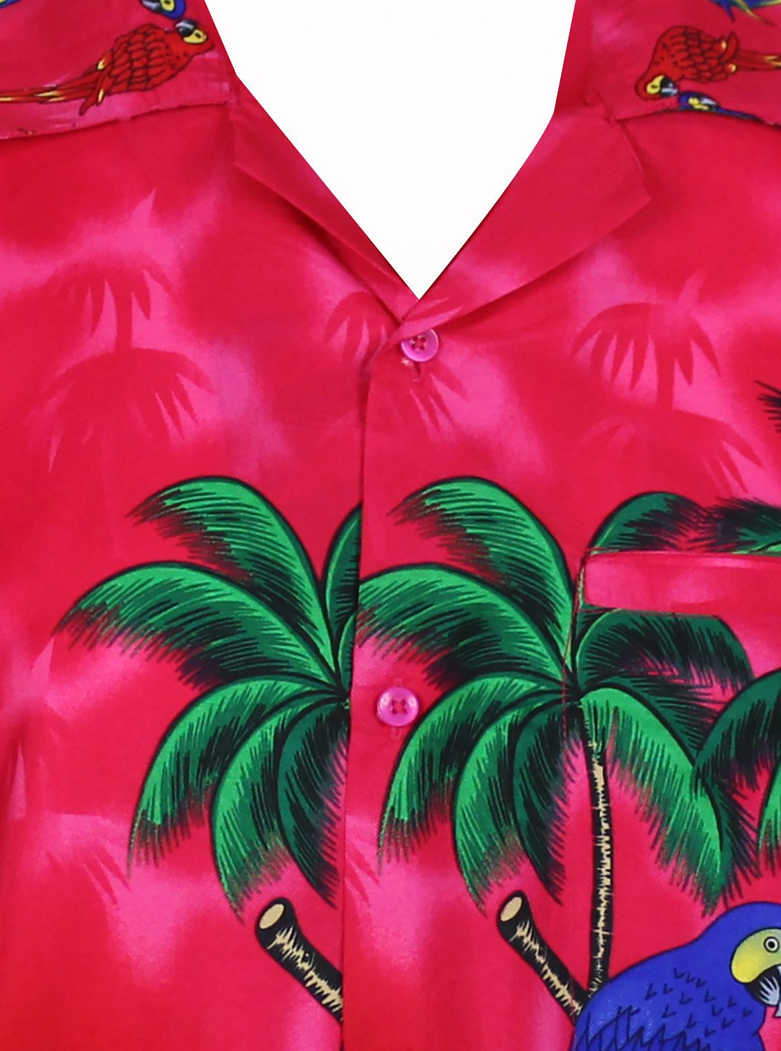 King Kameha Hawaiihemd Parrot Funky Hawaii-Hemd Herren Kurzarm Front-Tasche Stylish Unisex