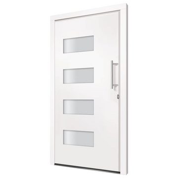 vidaXL Haustür Haustür Aluminium und PVC Weiß 100x210 cm EIngangstür Außentür Nebenei