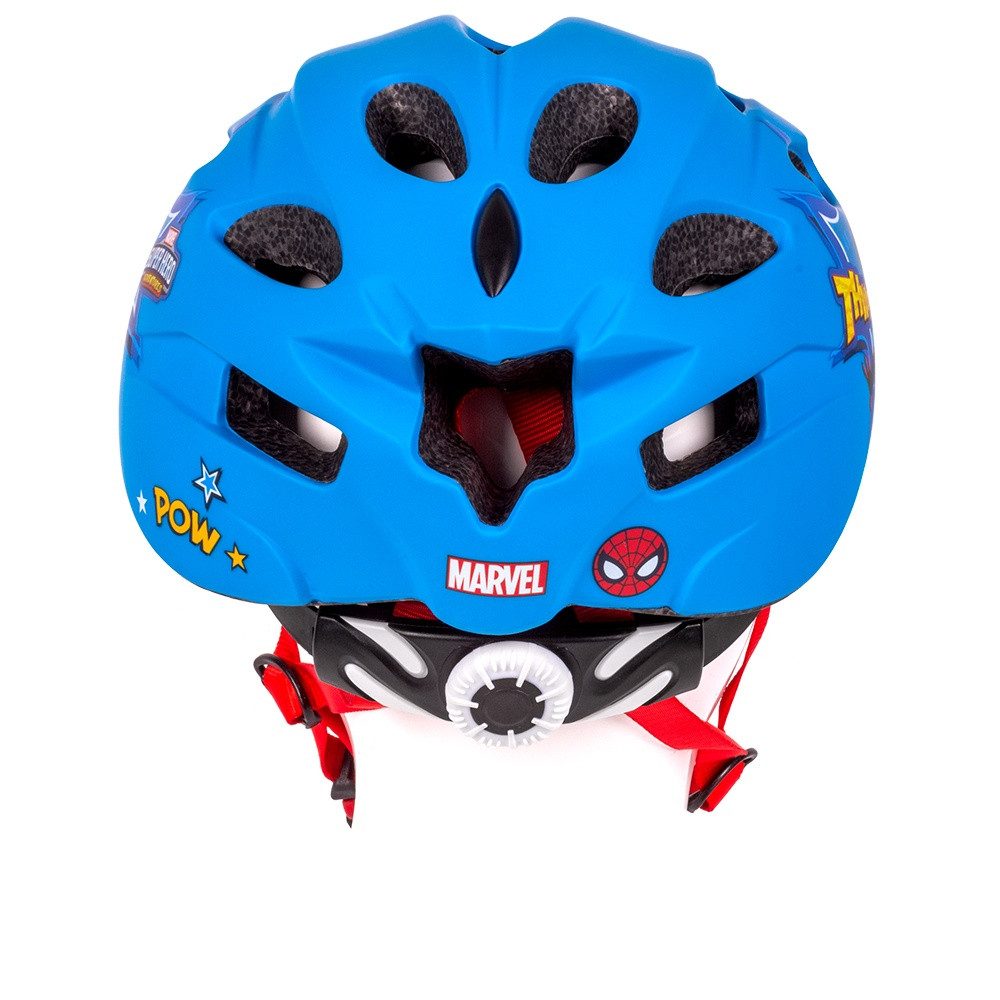 Seven Polska Kinderfahrradhelm "Spiderman", hellblau, 52-56cm, In-Mold-Tec, ab ca. 6 Jahre