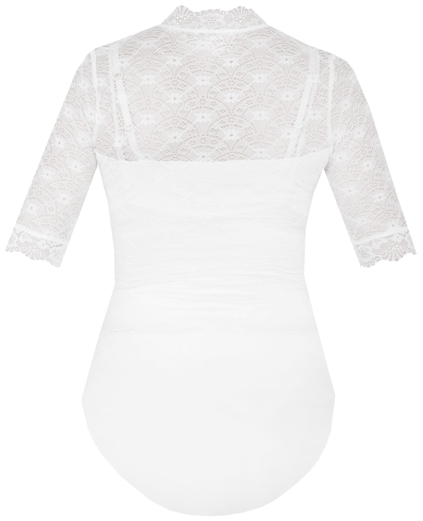 MarJo Dirndlbluse Dirndlbody 'Hallerndorf' Halbarm, Offwhite